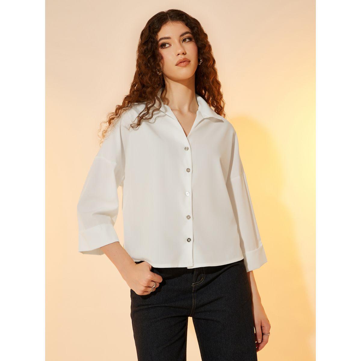 بلوزة بقصة بوكسي وحافة غير متماثلة الطول-women-clothing-shirtsandblouses-shirts-image-1