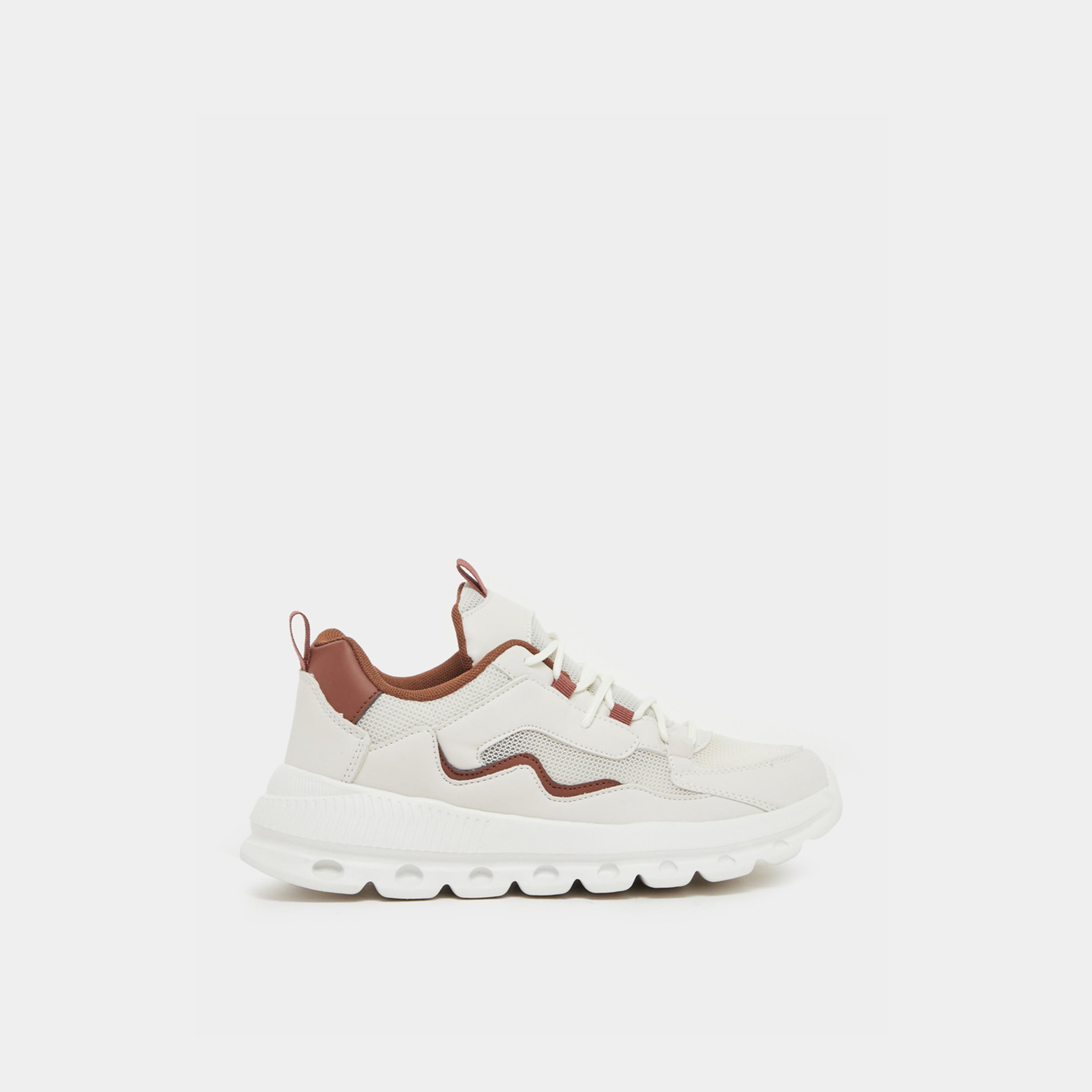 Styli Contrast Detail Chunky Sole Lace Up Sneakers-women-shoes-sneakers-image-1