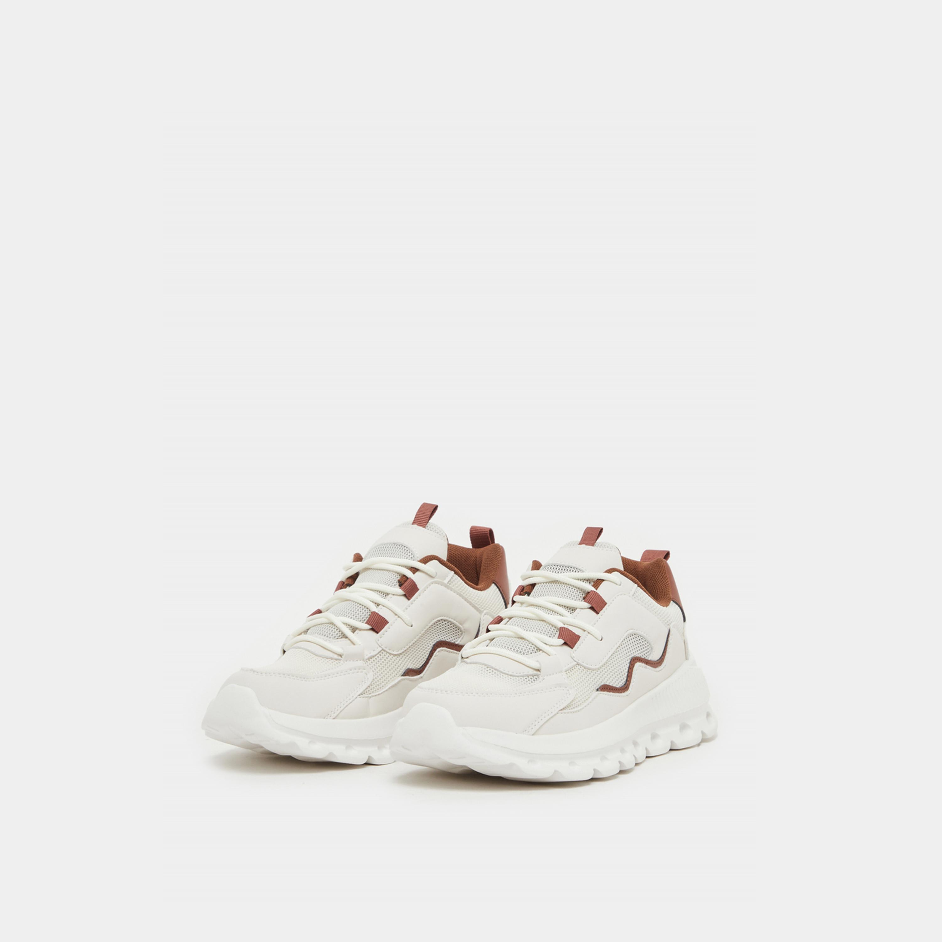 Styli Contrast Detail Chunky Sole Lace Up Sneakers-women-shoes-sneakers-image-2