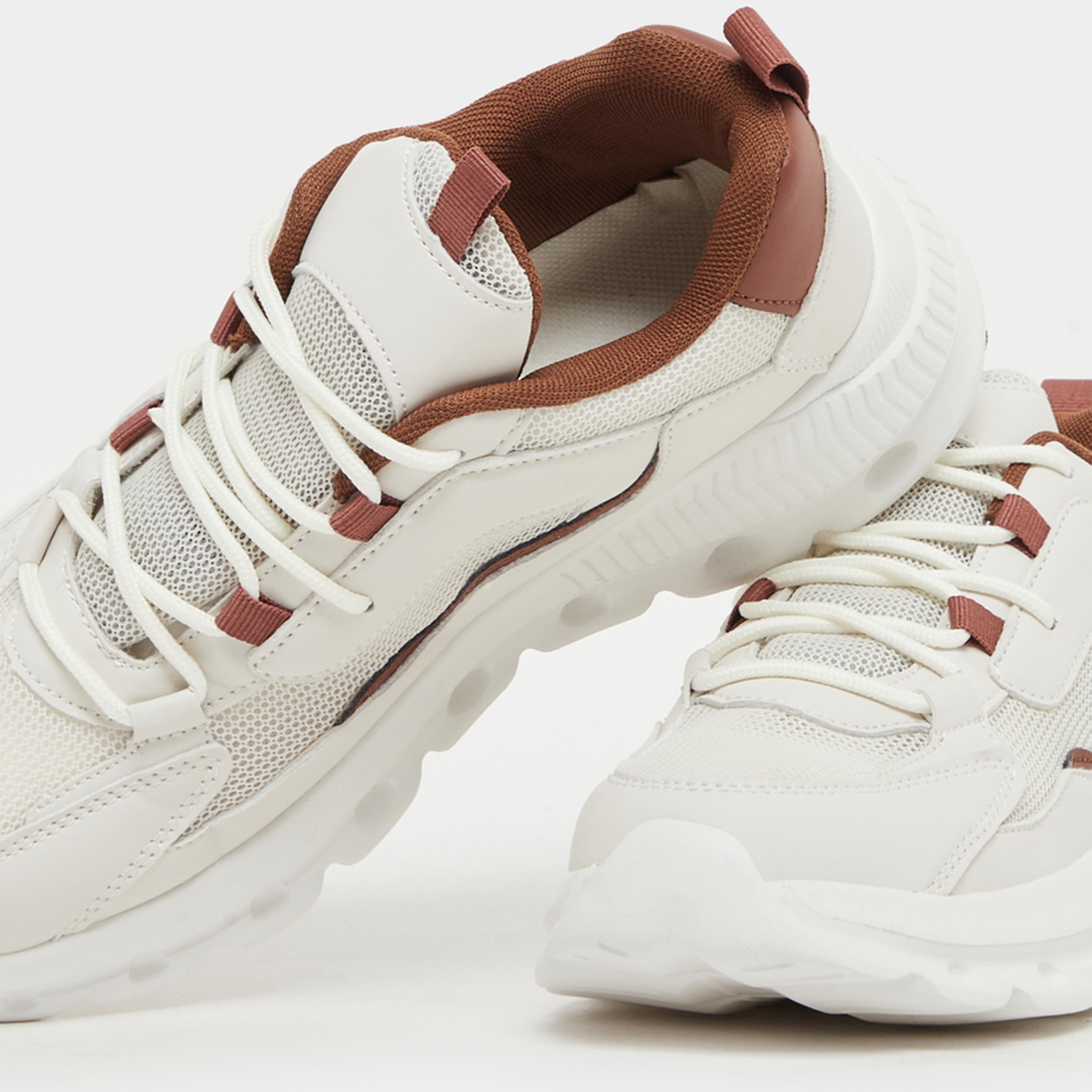 Styli Contrast Detail Chunky Sole Lace Up Sneakers-women-shoes-sneakers-image-3