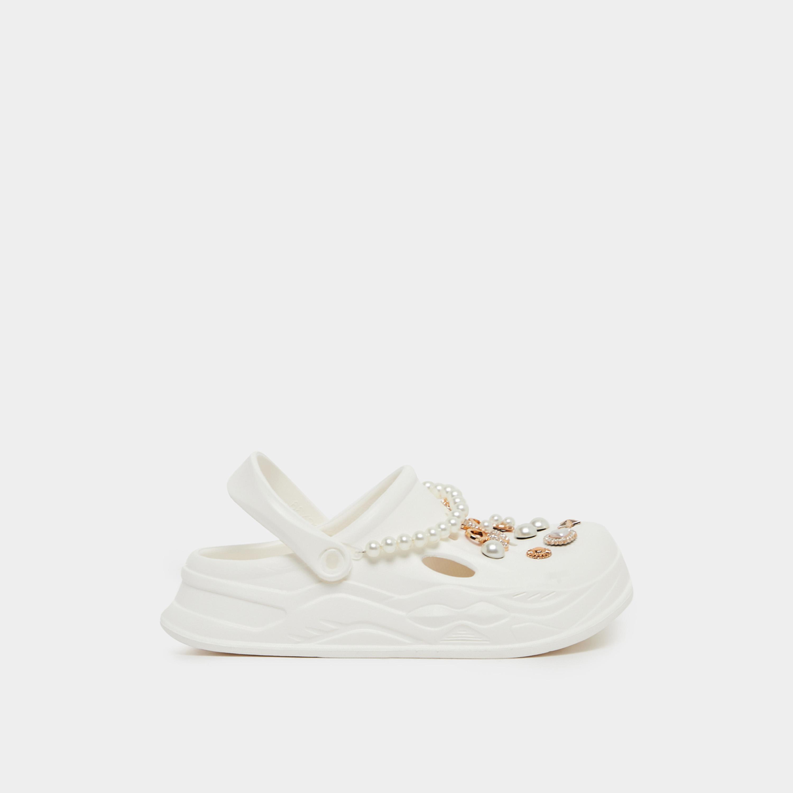 Styli Embellished Clogs With Backstrap-women-shoes-sandals-flats-image-1
