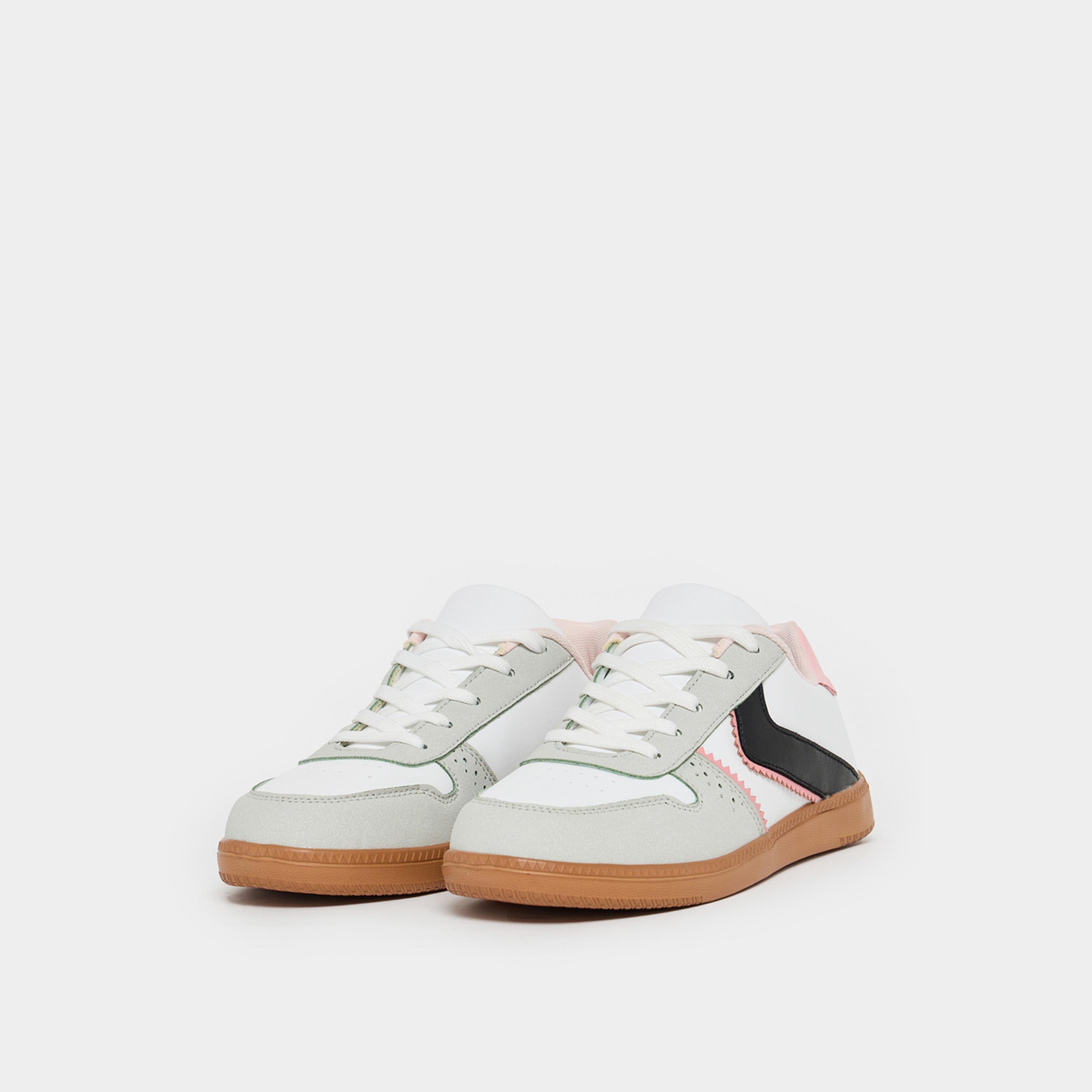 Styli Contrast Panel Lace Up Sneakers-women-shoes-sneakers-image-3