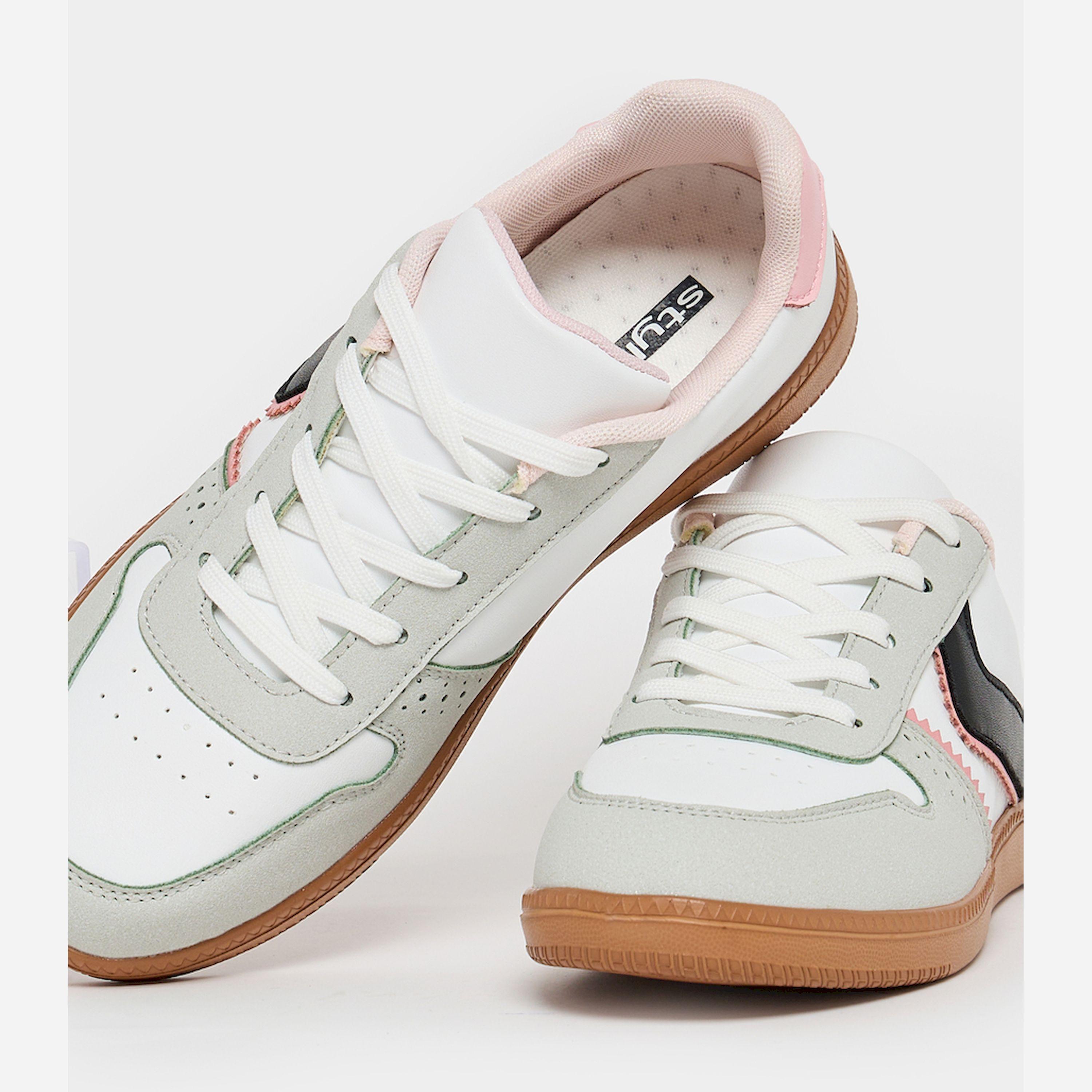 Styli Contrast Panel Lace Up Sneakers-women-shoes-sneakers-image-4