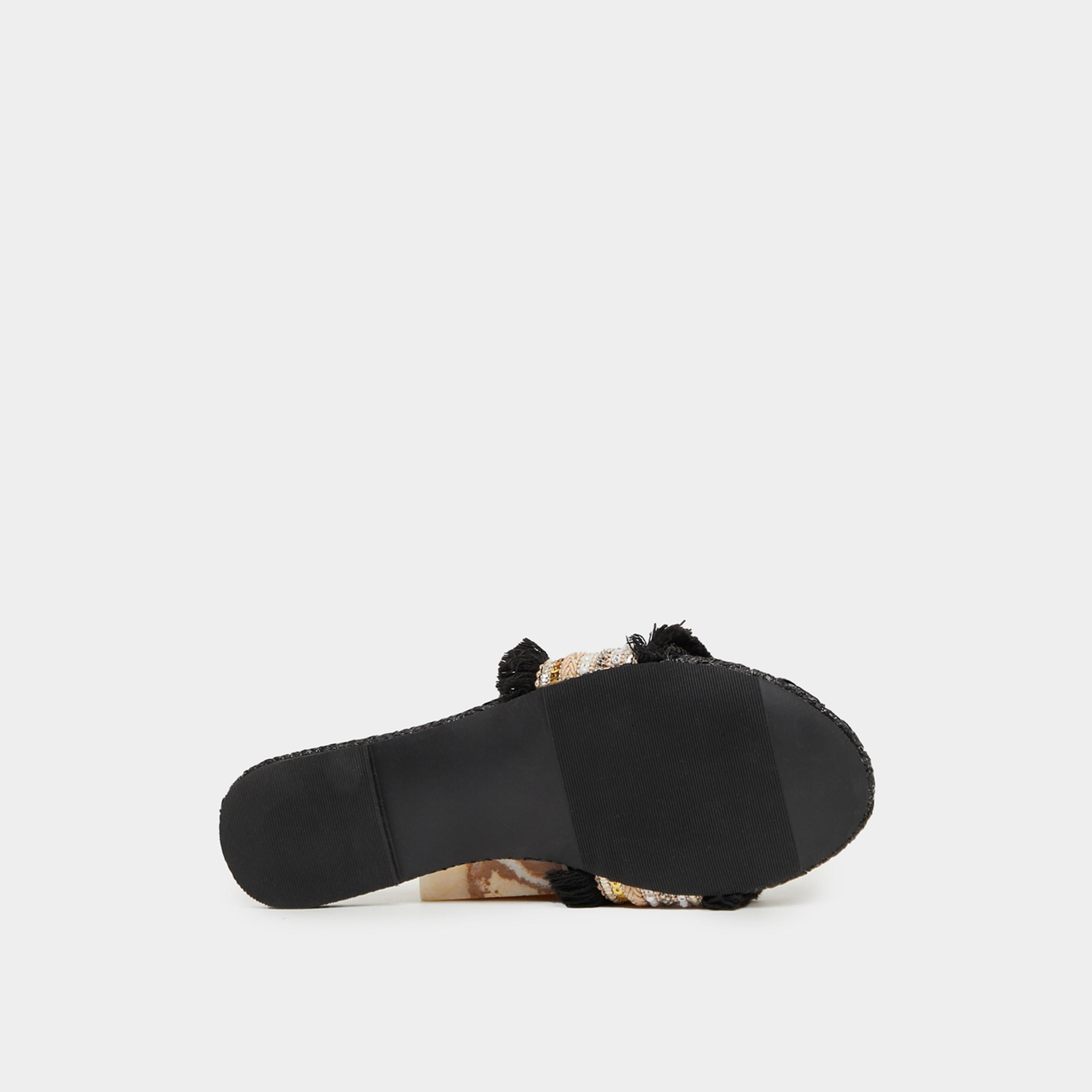 Styli Embellished Fringe Flat Sandals-women-shoes-sandals-flats-image-6