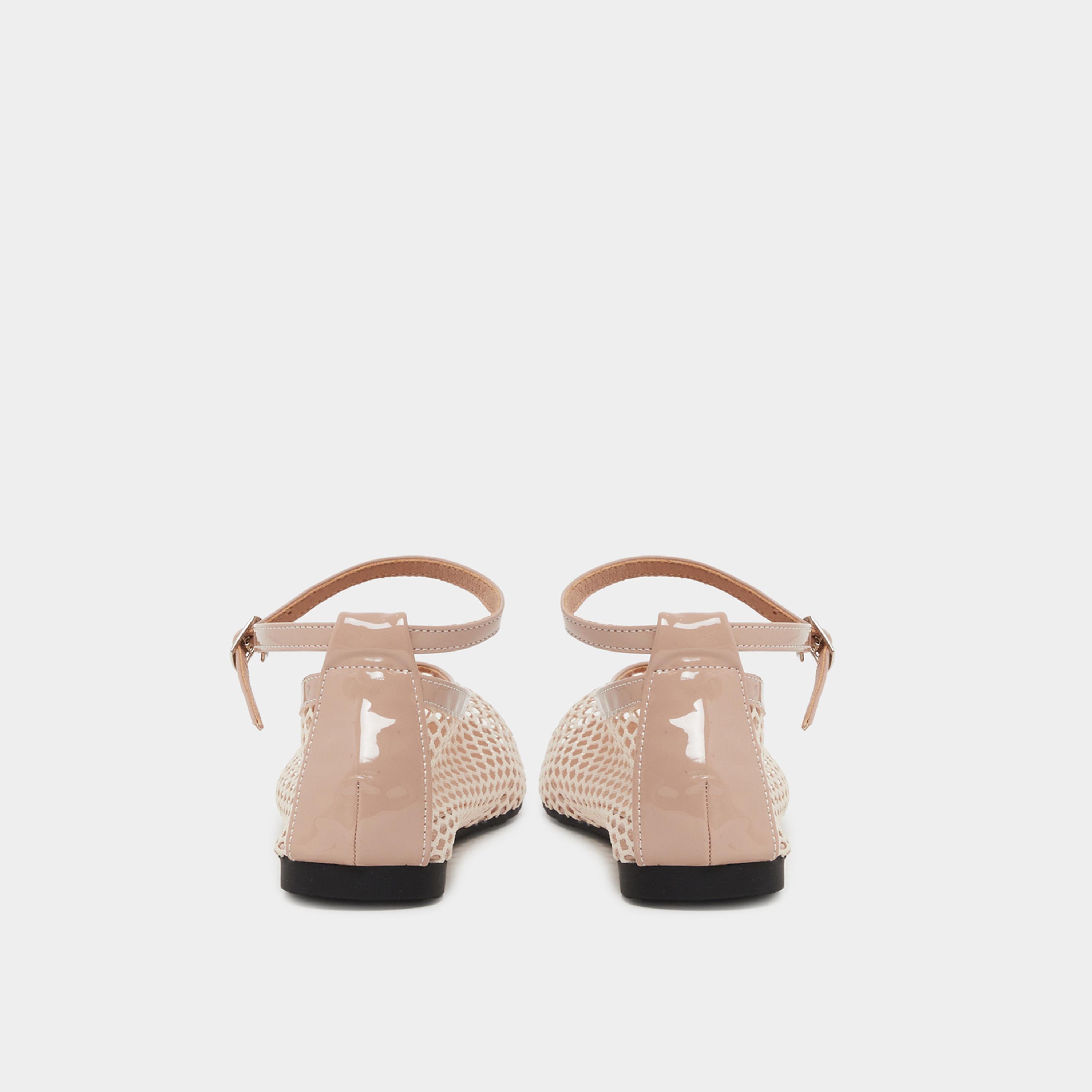 Styli Plain Ankle Strap Net Casual Shoes-women-shoes-ballerinas-image-4