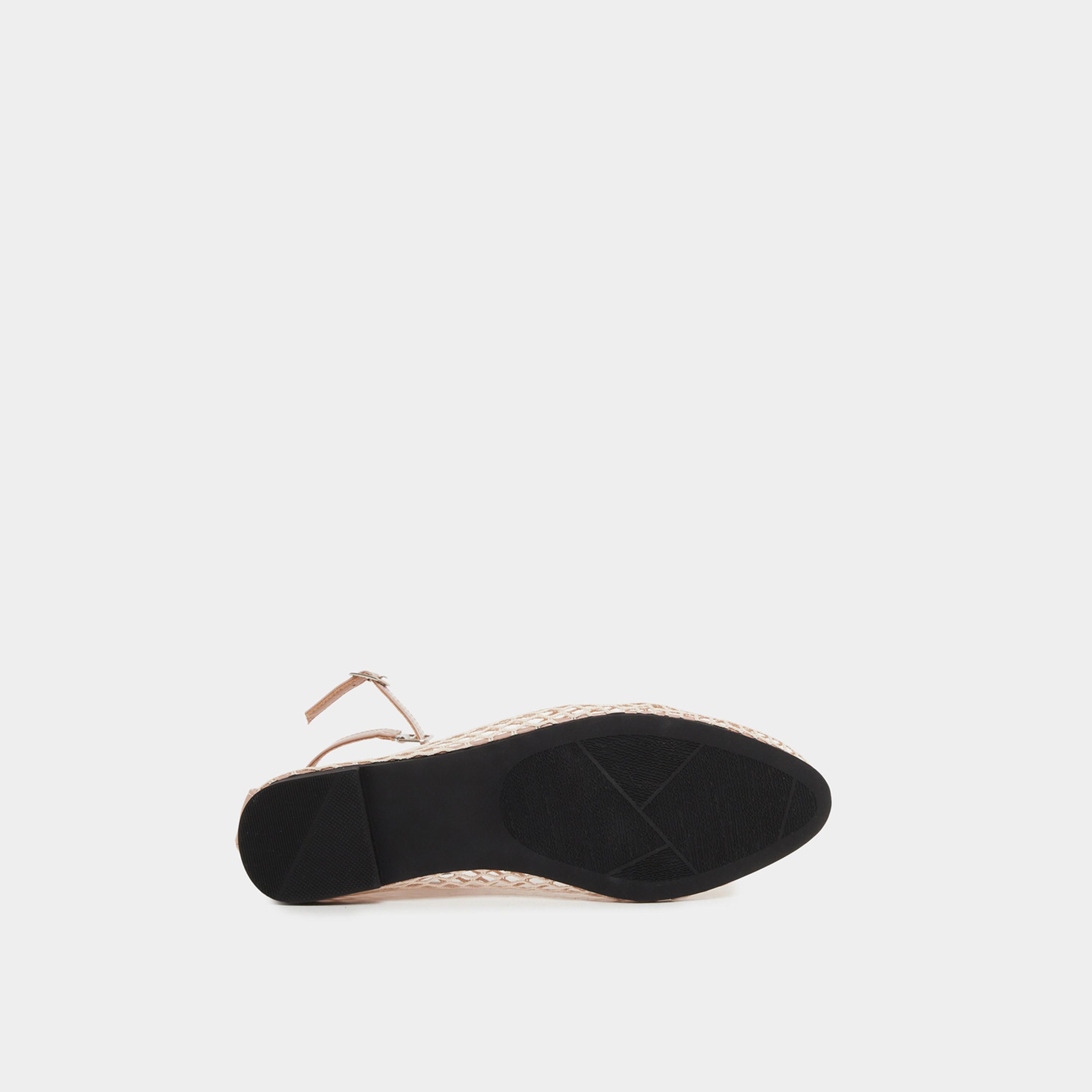 Styli Plain Ankle Strap Net Casual Shoes-women-shoes-ballerinas-image-6