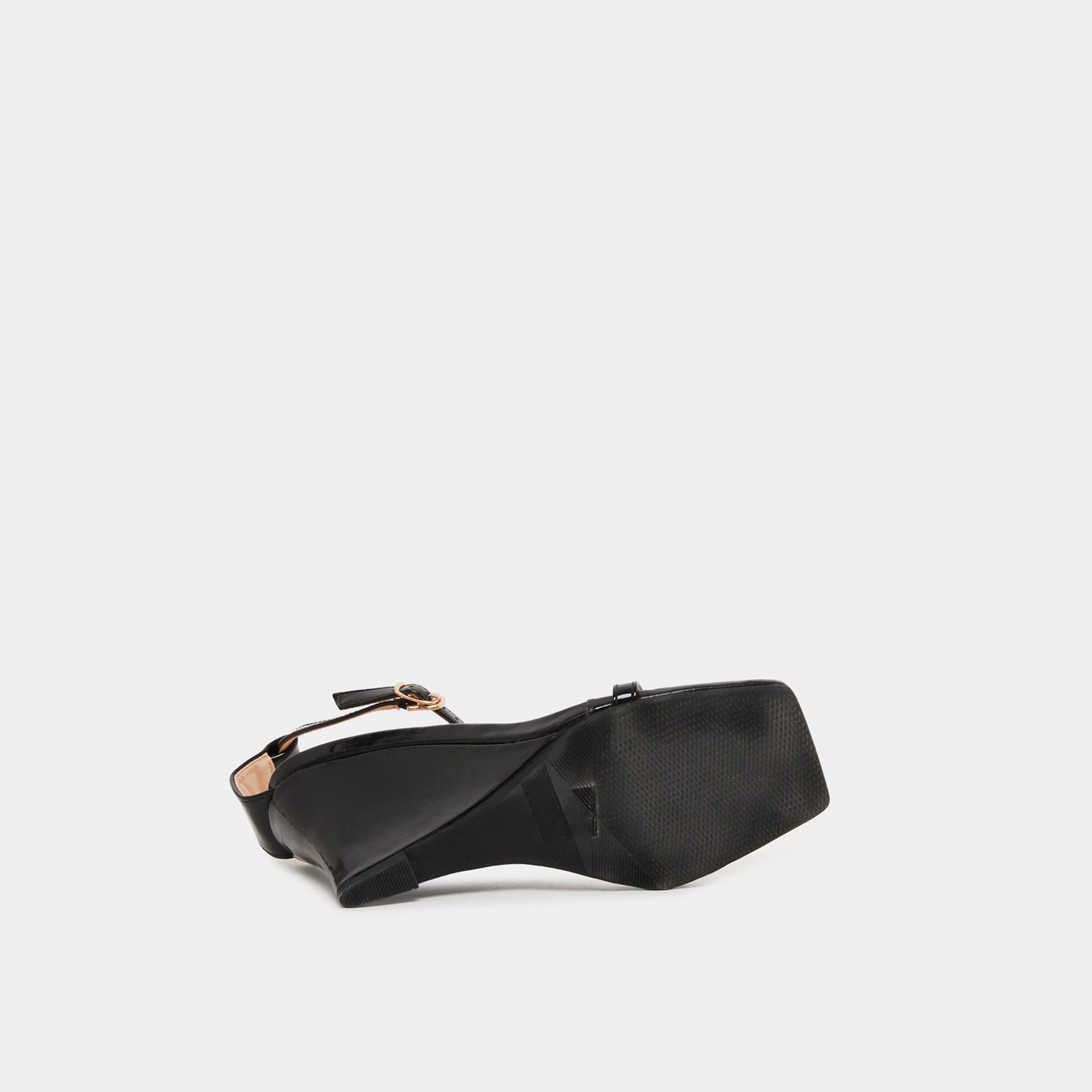 Styli Solid T-Strap Wedge Heel Sandals-women-shoes-sandals-heeled-image-6
