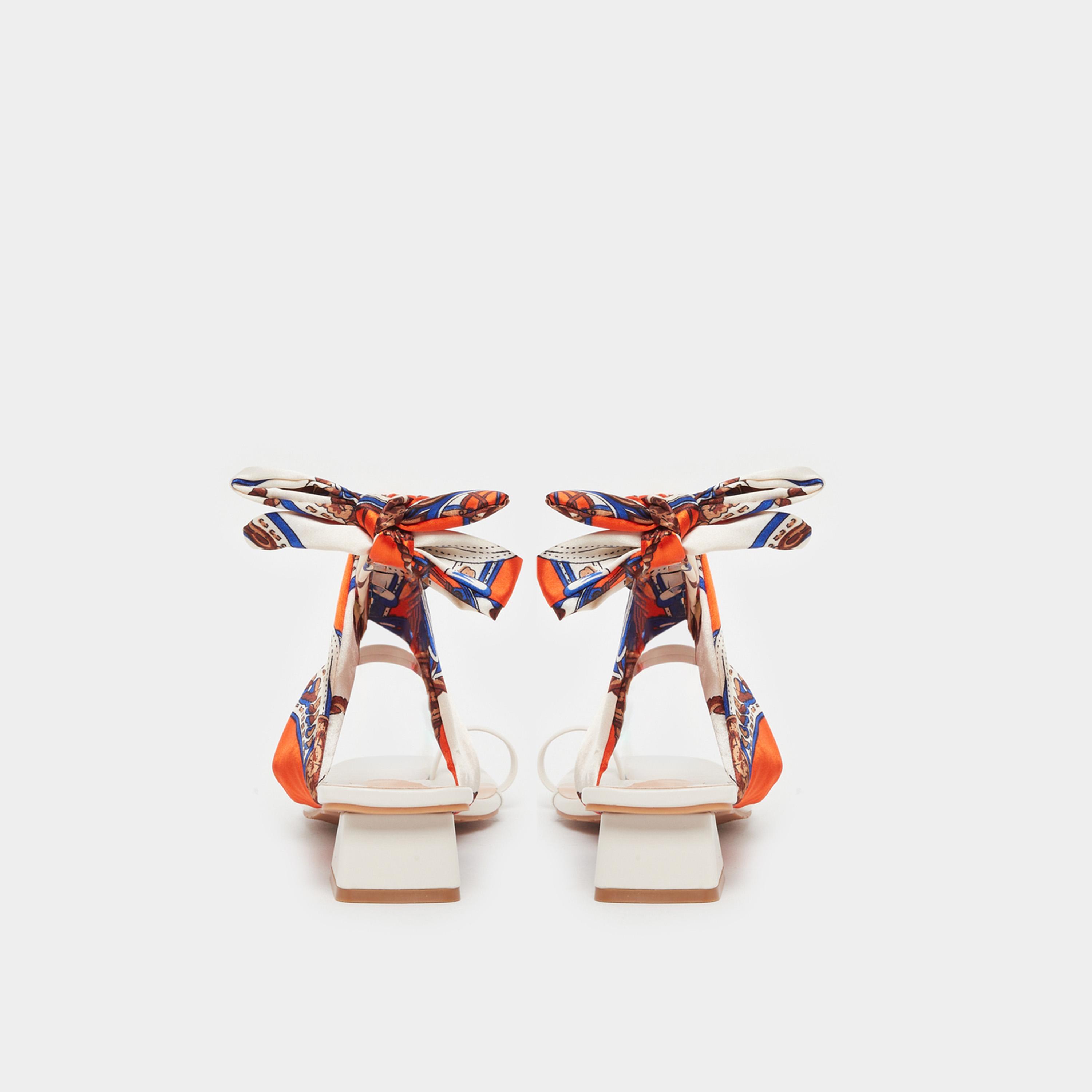 Styli Open Toe Block Heel Sandals with Printed Scarf-women-shoes-sandals-heeled-image-4