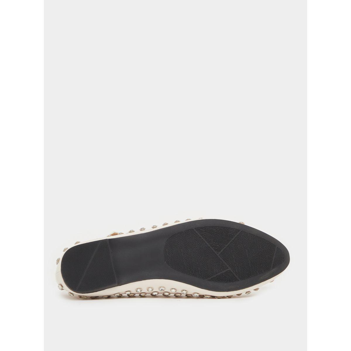 Styli Studded Pointed Toe Ballerina with Buckle Closure-women-shoes-ballerinas-image-6