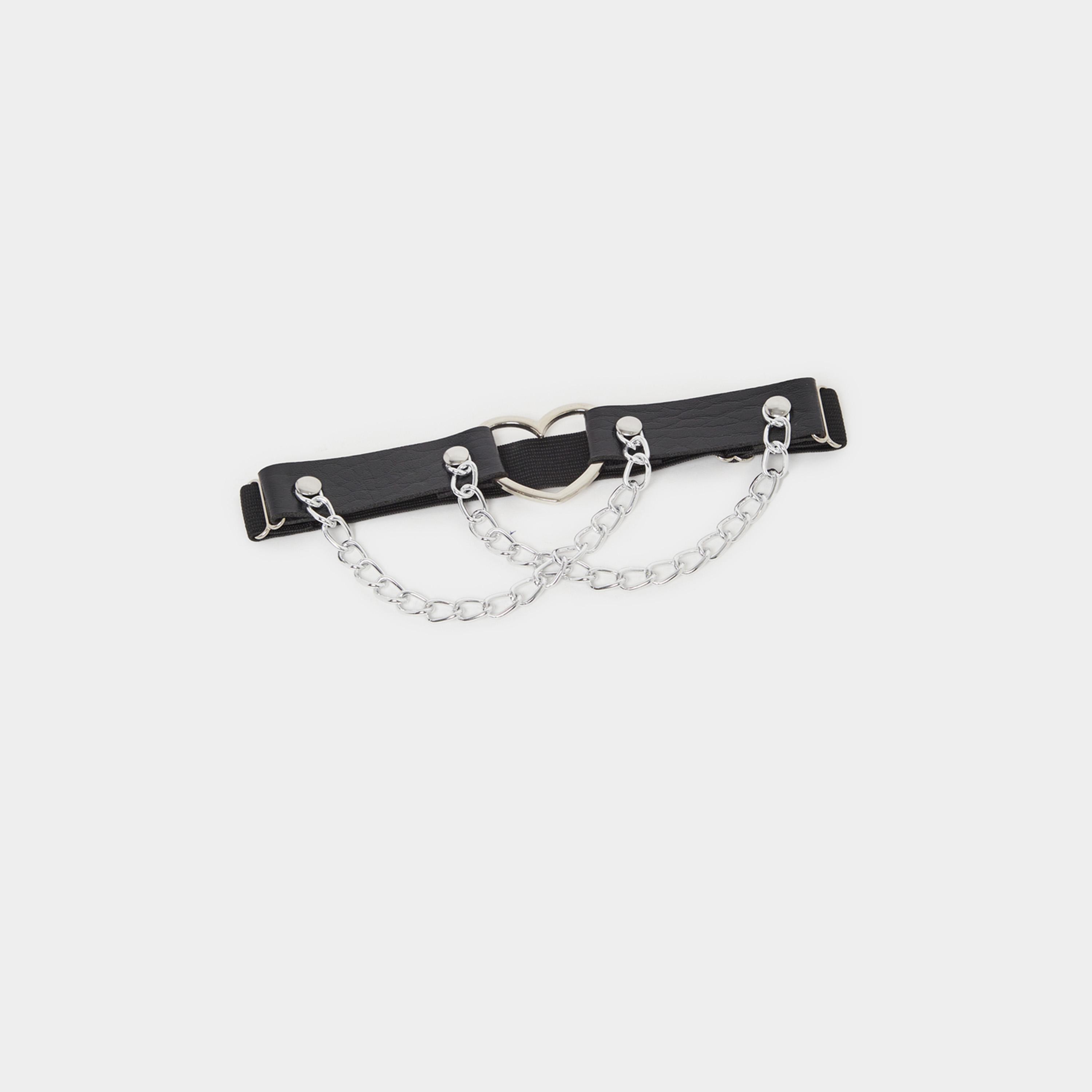 ستايلي - رباط ساق بقلب معدني وسلسلة-women-clothing-lingerie-lingerieaccessories-image-1