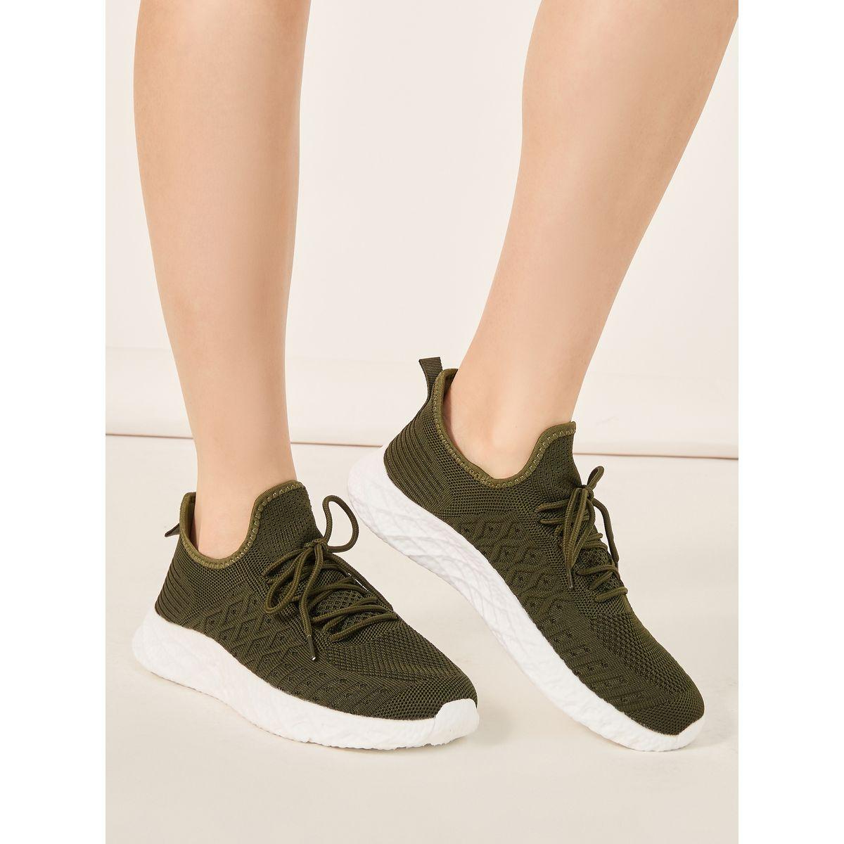 Knitted Lace Up Sneakers-women-shoes-sneakers-image-1