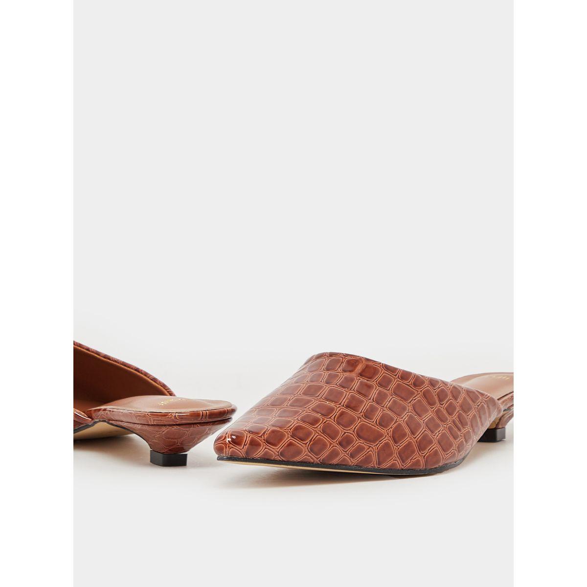 Styli Textured Pointed Toe Mules-women-shoes-loafersandmoccasins-image-3