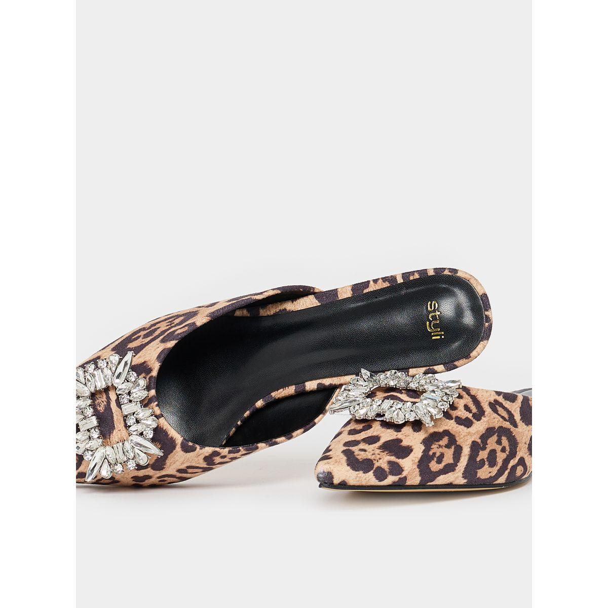 Embellished Animal Print Pointed Toe Mules-women-shoes-loafersandmoccasins-image-4