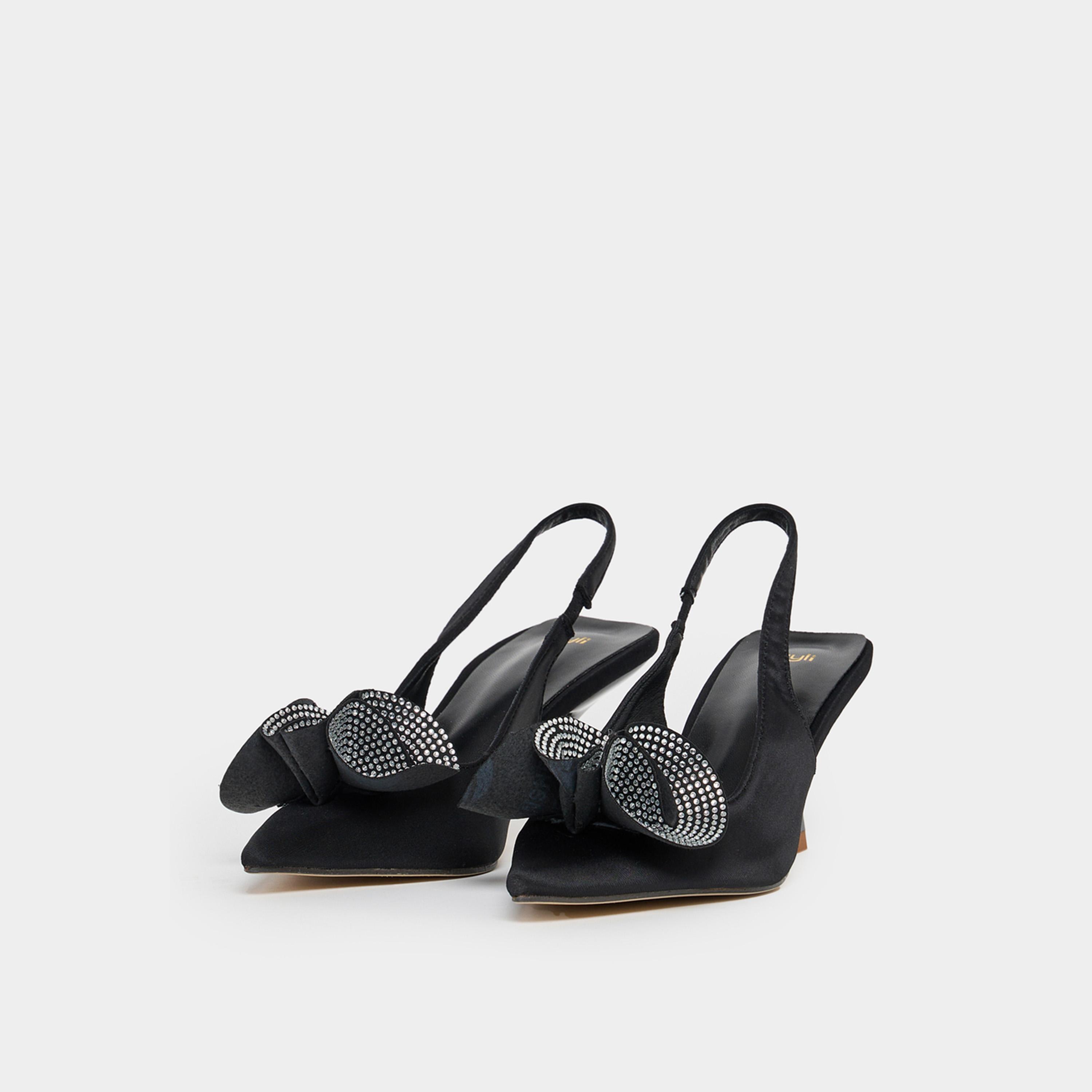 ستايلي - حذاء بكعب مفتوح من الخلف ومزين بأصابع مدببة-women-shoes-heels-image-3