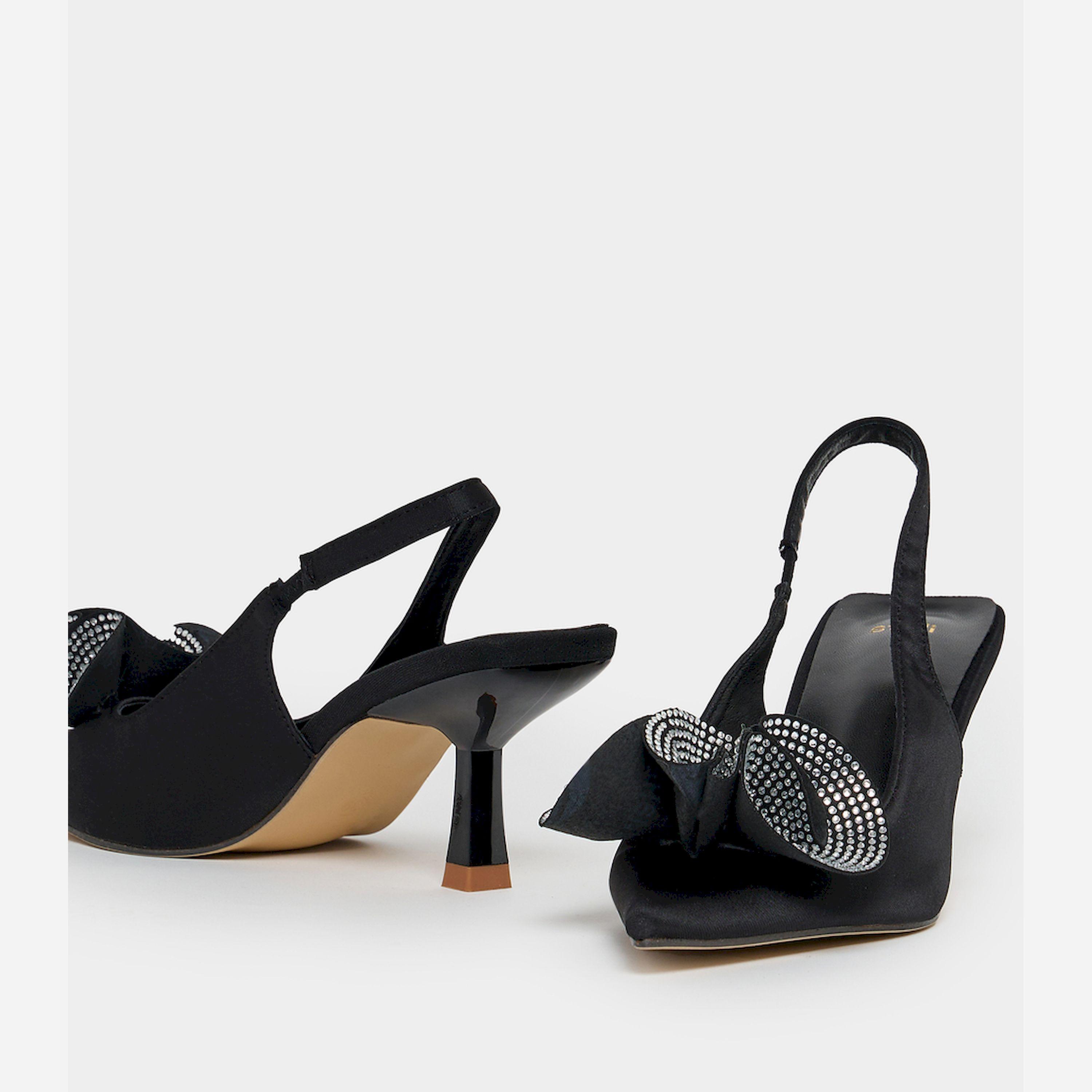 ستايلي - حذاء بكعب مفتوح من الخلف ومزين بأصابع مدببة-women-shoes-heels-image-4