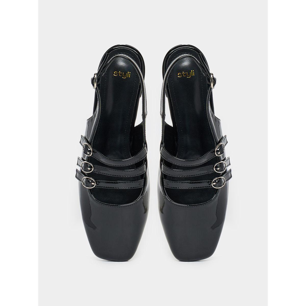 Styli Buckled Strap Patent Casual Shoes-women-shoes-flats-moccasins-image-6