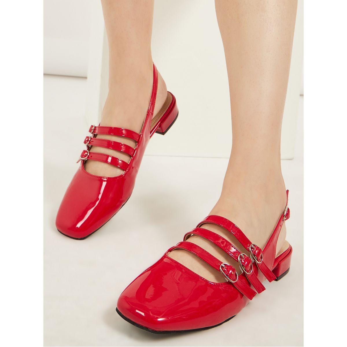 حذاء كاجوال بتفاصيل براقة وسيور مع إبزيم-women-shoes-loafersandmoccasins-image-1