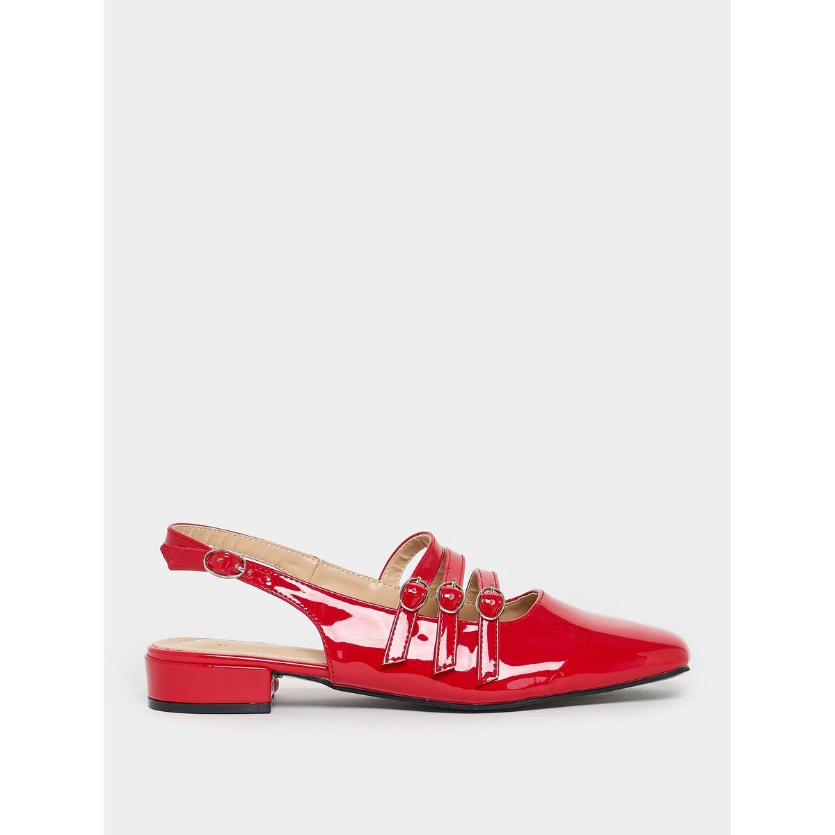 Buckled Strap Patent Casual Shoes-women-shoes-loafersandmoccasins-image-2
