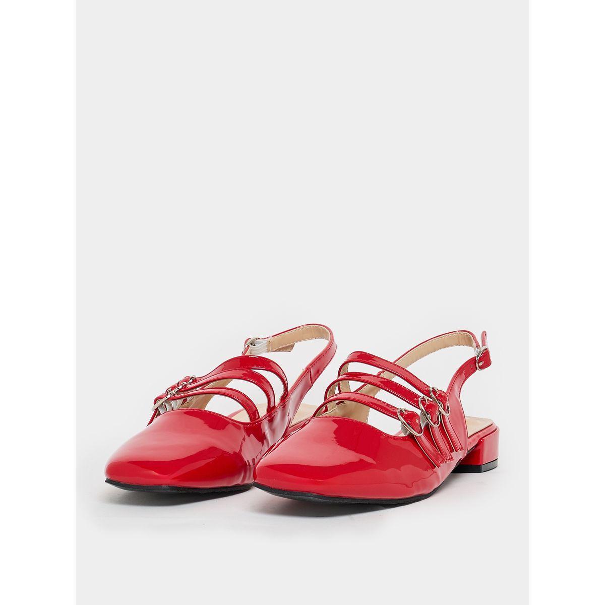 Buckled Strap Patent Casual Shoes-women-shoes-loafersandmoccasins-image-3