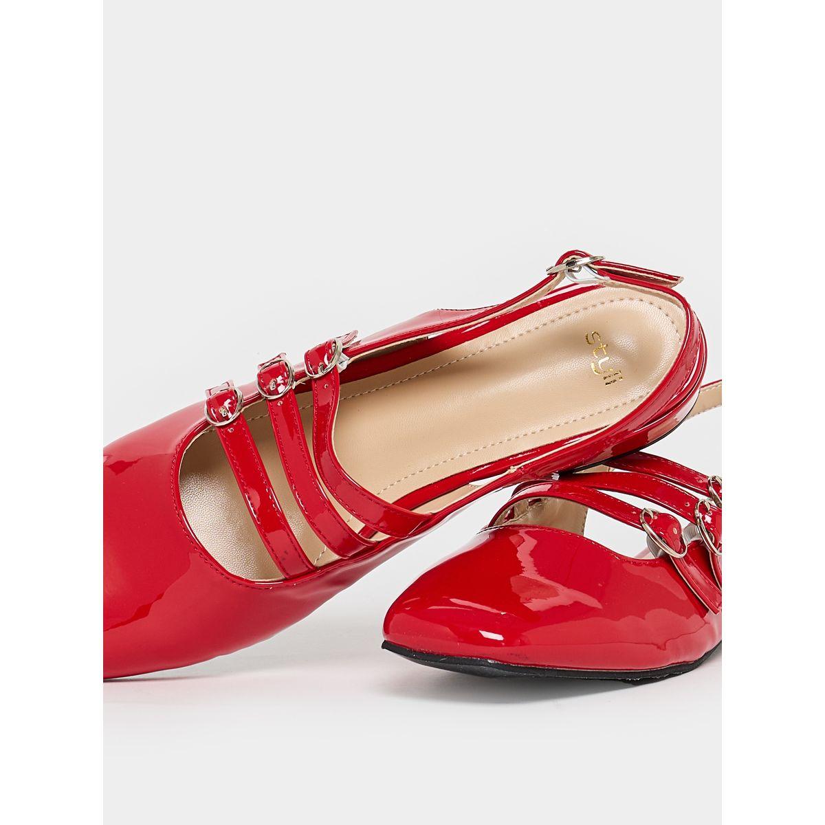 Buckled Strap Patent Casual Shoes-women-shoes-loafersandmoccasins-image-4