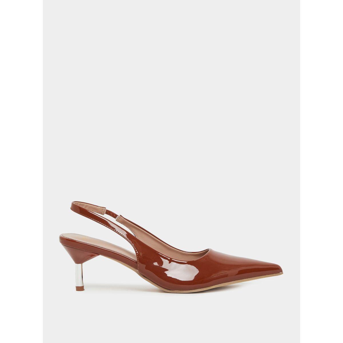 Styli Patent Design Pointed Toe Slingback Heel Shoes-women-shoes-heels-image-2
