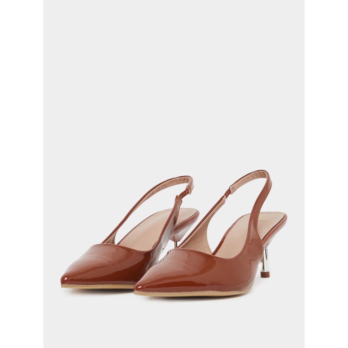 Styli Patent Design Pointed Toe Slingback Heel Shoes-women-shoes-heels-image-3