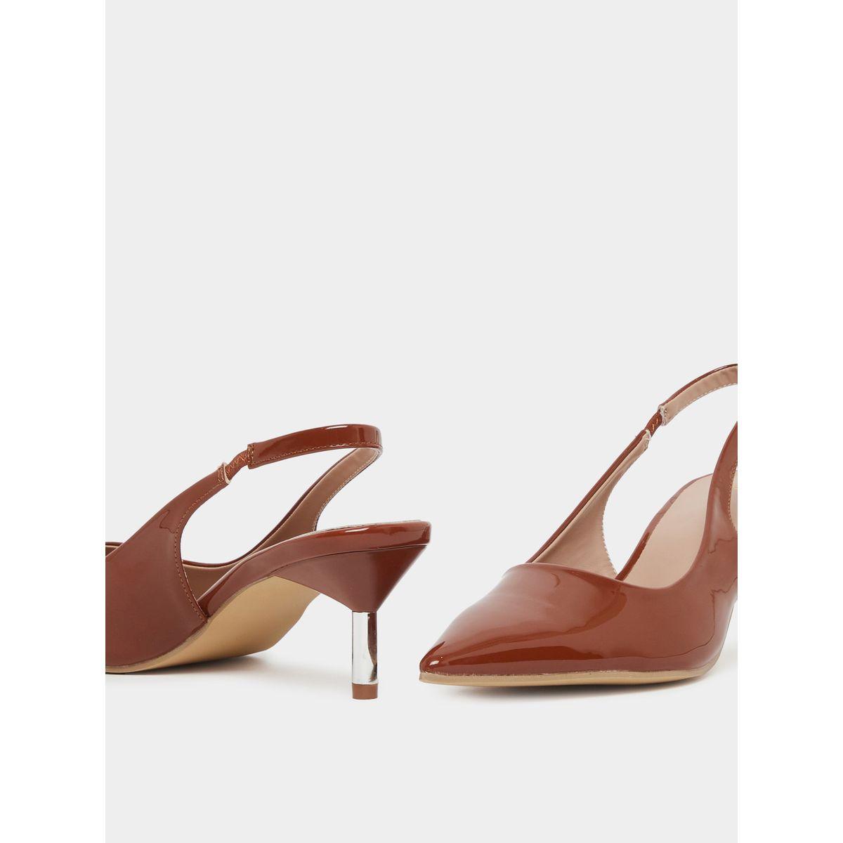 Styli Patent Design Pointed Toe Slingback Heel Shoes-women-shoes-heels-image-4
