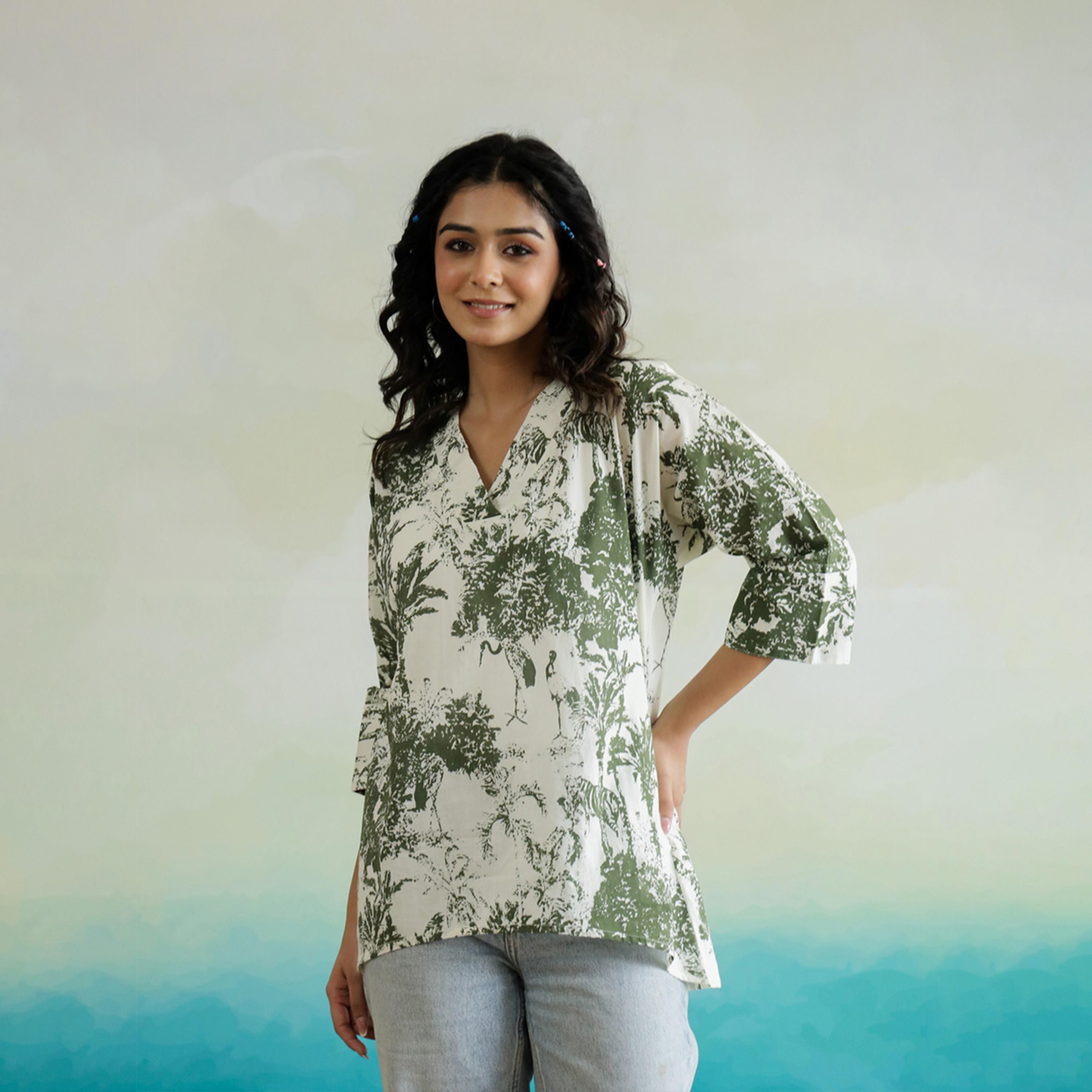 Sanskrutihomes X Styli All-Over Floral Print V-Neck Cotton Top-women-clothing-shirtsandblouses-blouses-image-4