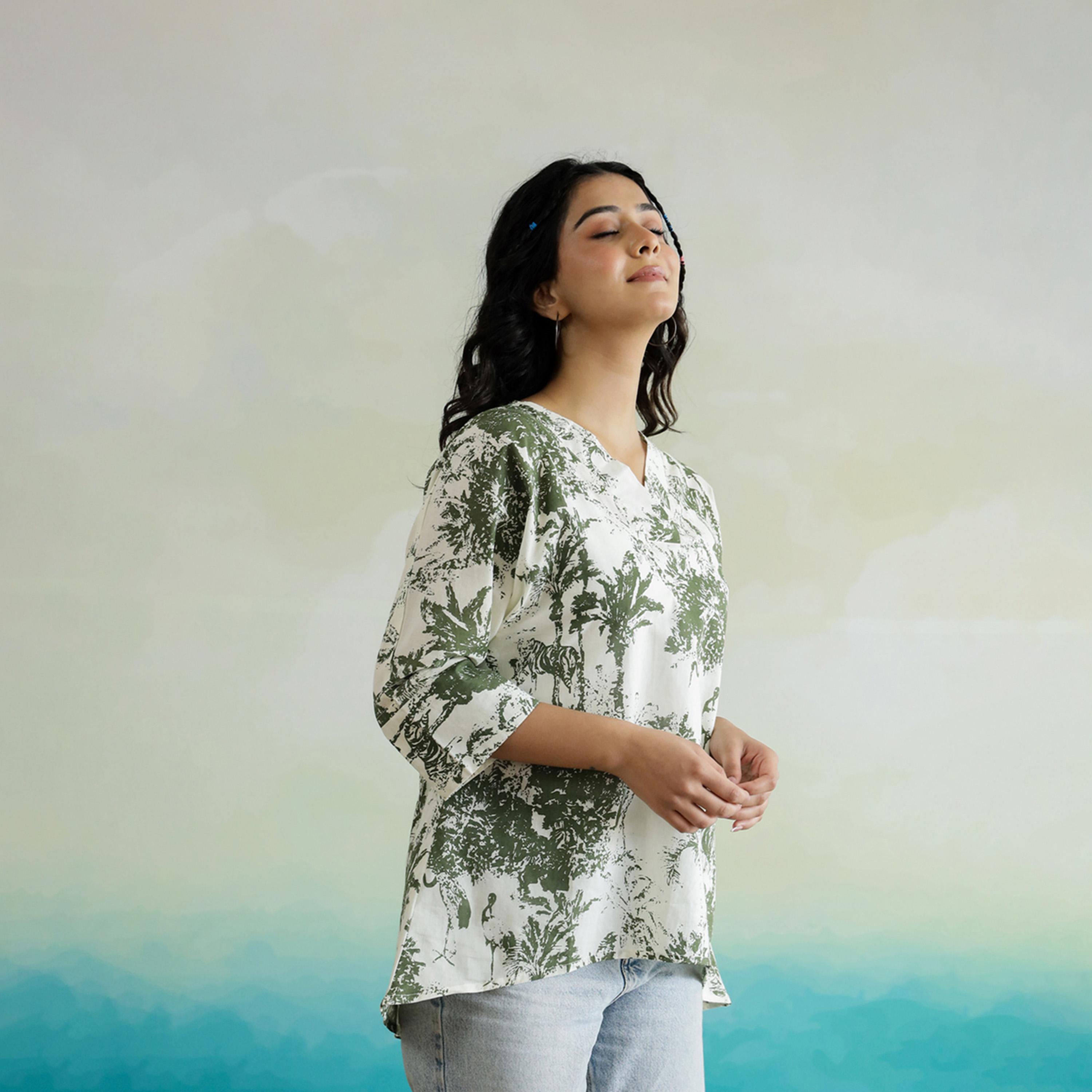 Sanskrutihomes X Styli All-Over Floral Print V-Neck Cotton Top-women-clothing-shirtsandblouses-blouses-image-5