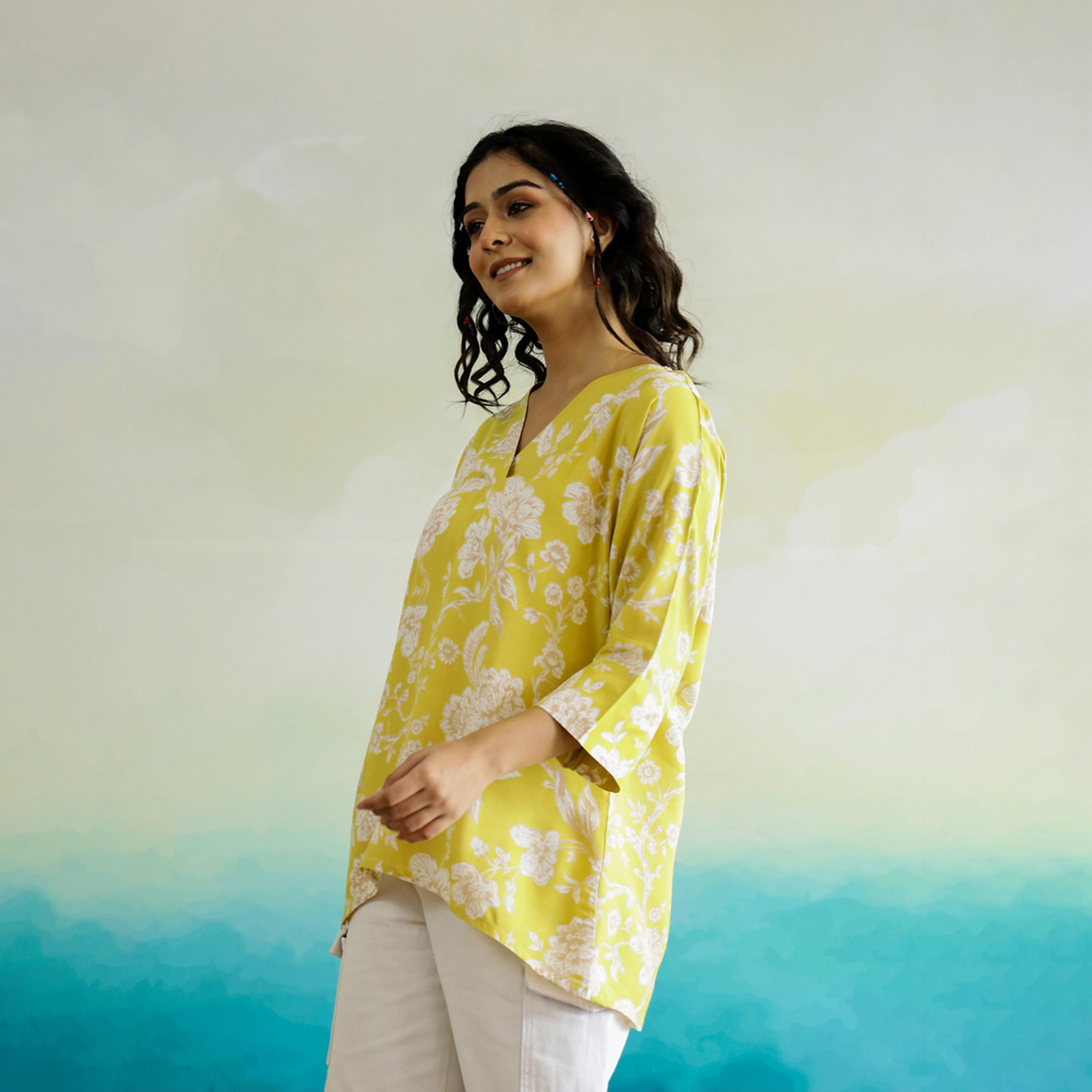 Sanskrutihomes X Styli All-Over Floral Print V-Neck Cotton Top-women-clothing-shirtsandblouses-blouses-image-4