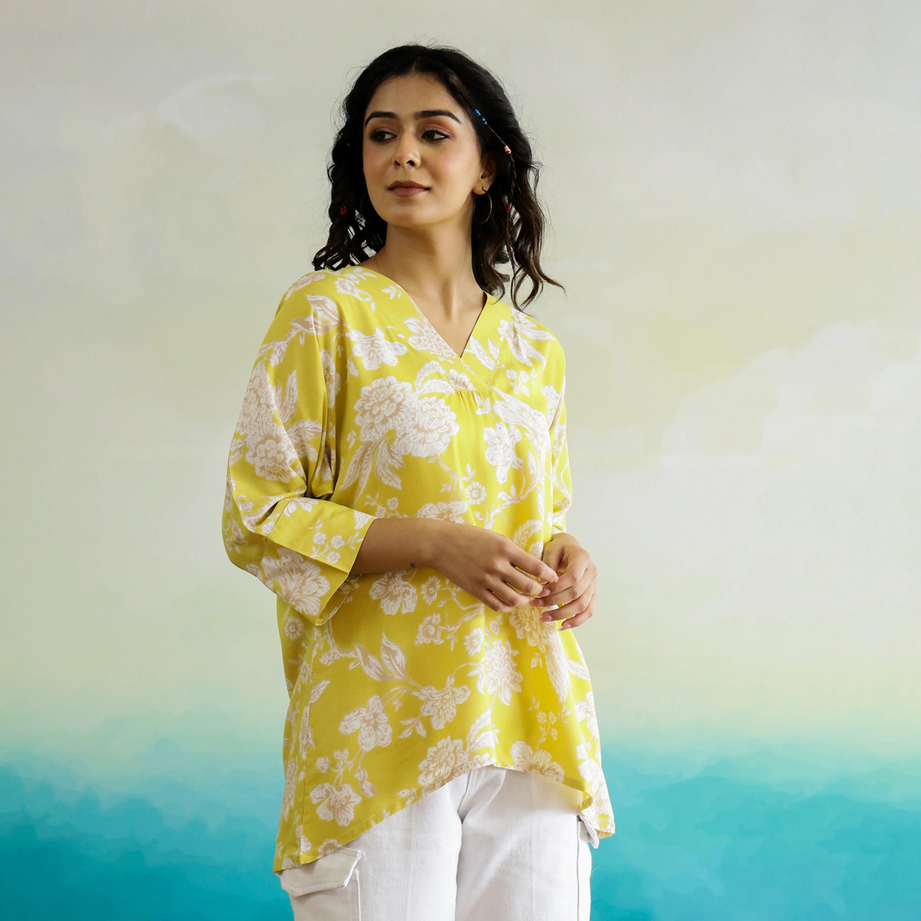 Sanskrutihomes X Styli All-Over Floral Print V-Neck Cotton Top-women-clothing-shirtsandblouses-blouses-image-5