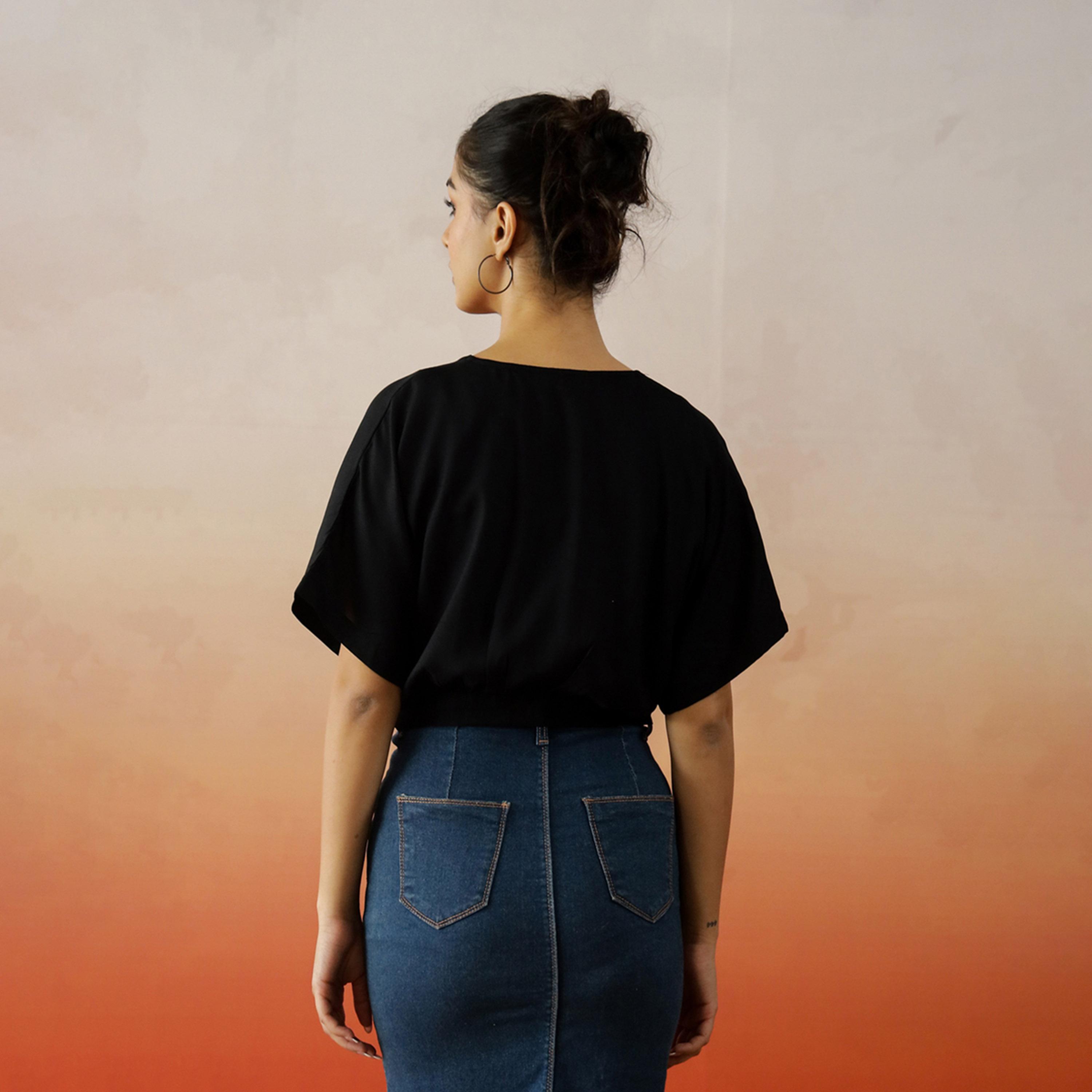 سانسكروتي هومز × ستايلي - بلوزة قطنية سادة بأكمام ممتدة ورقبة على شكل V-women-clothing-shirtsandblouses-blouses-image-2