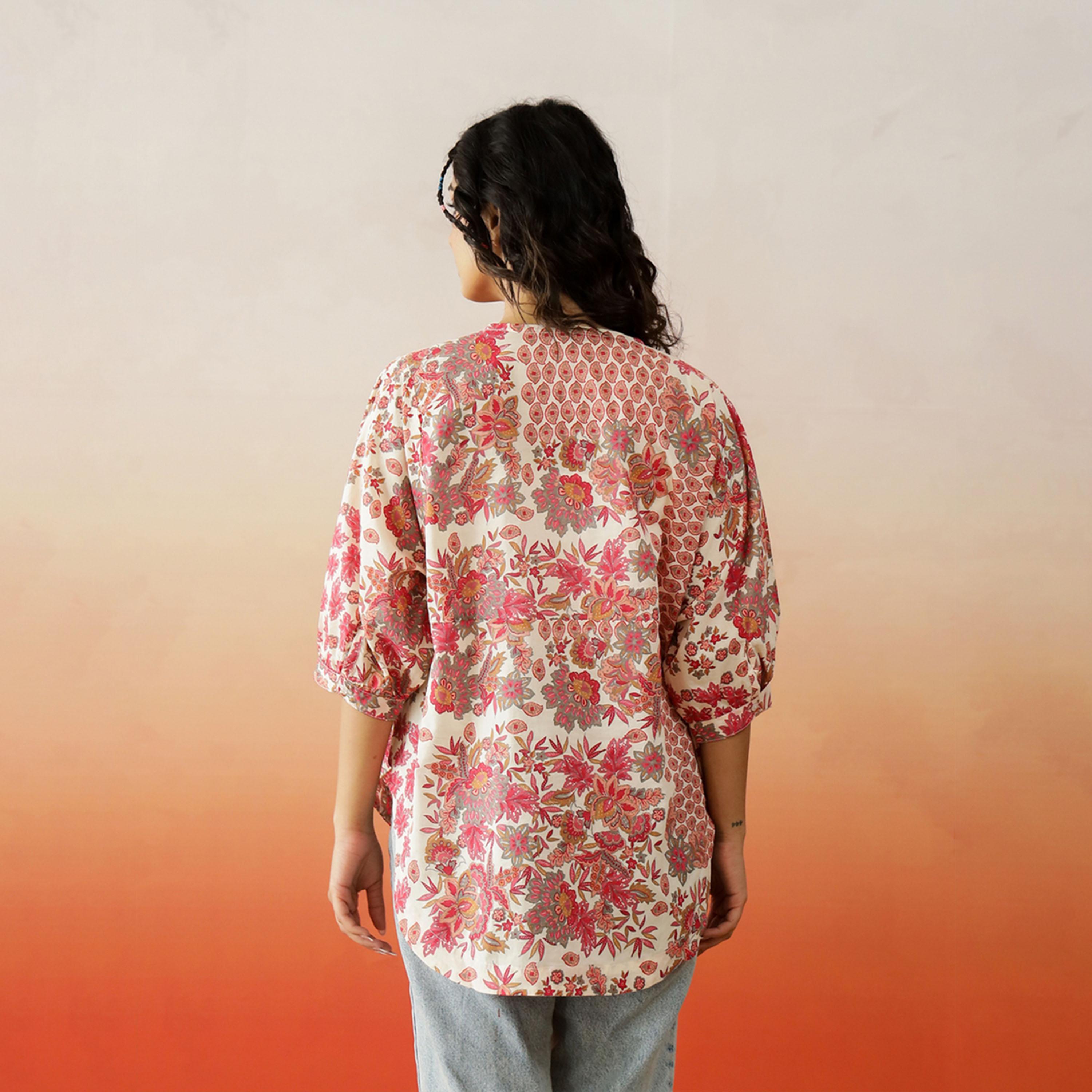 Sanskrutihomes X Styli Floral Print V-Neck Cotton Top-women-clothing-shirtsandblouses-blouses-image-2