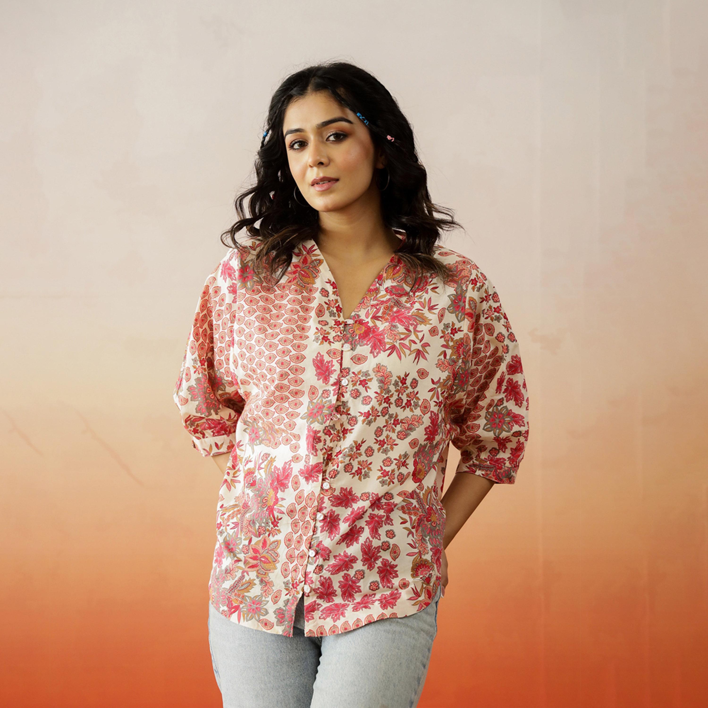 Sanskrutihomes X Styli Floral Print V-Neck Cotton Top-women-clothing-shirtsandblouses-blouses-image-3