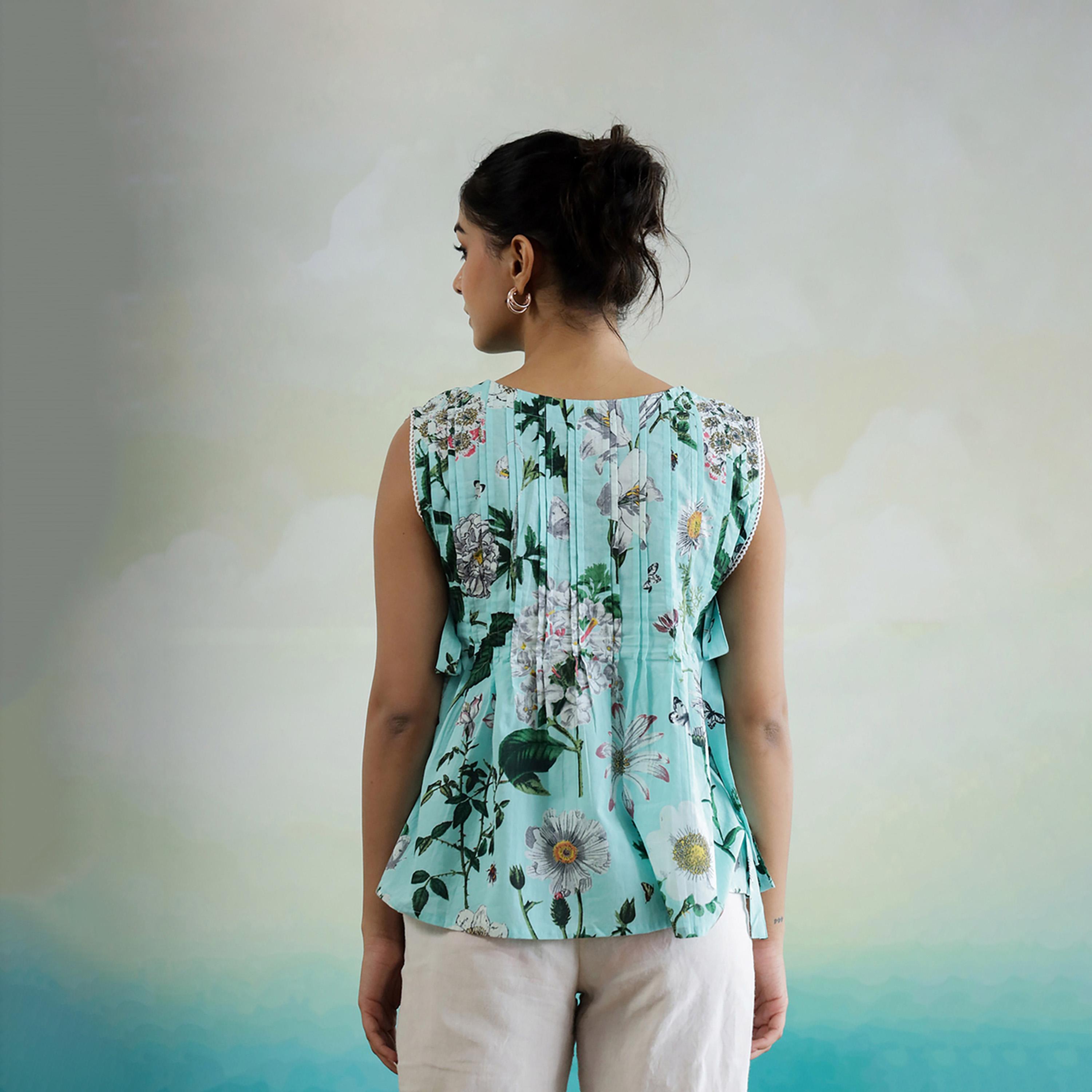 Sanskrutihomes X Styli Women Floral Print Cotton Top-women-clothing-shirtsandblouses-blouses-image-2