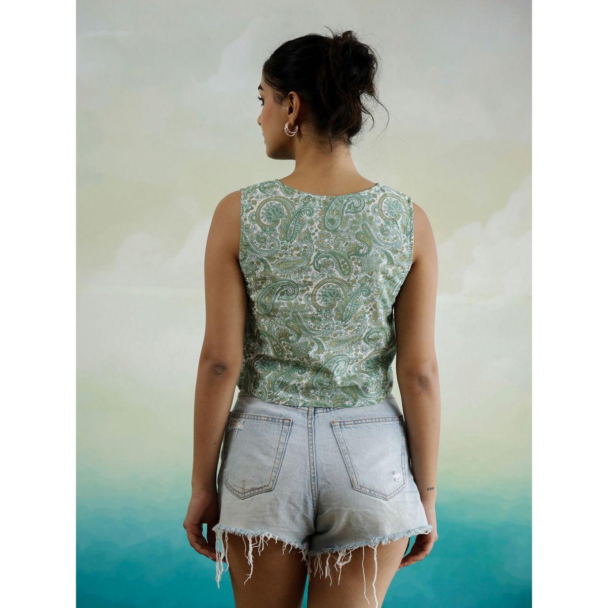 Sanskrutihomes Paisley Printed Sleeveless Cotton Top-women-clothing-shirtsandblouses-blouses-image-2