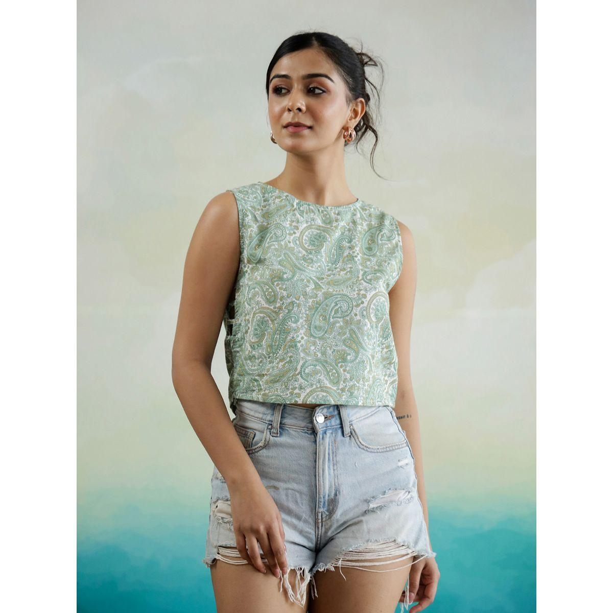 بلوزة بلا أكمام وطبعة بيزلي-women-clothing-shirtsandblouses-blouses-image-3