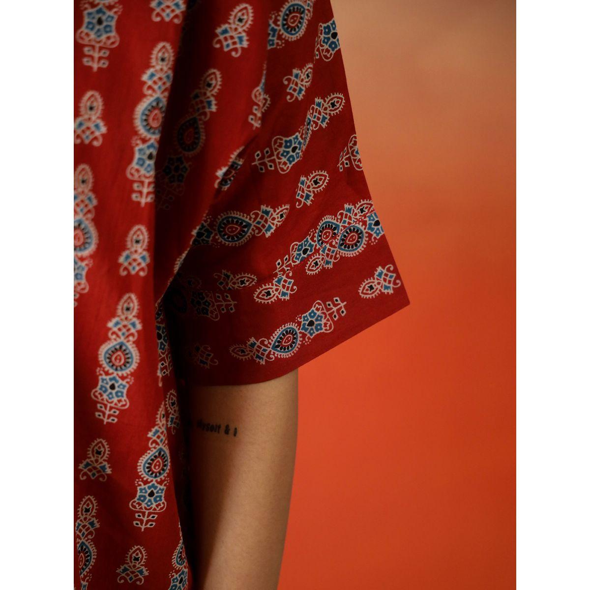 بلوزة بطابع عرقي وأكمام قصيرة-women-clothing-shirtsandblouses-shirts-image-2