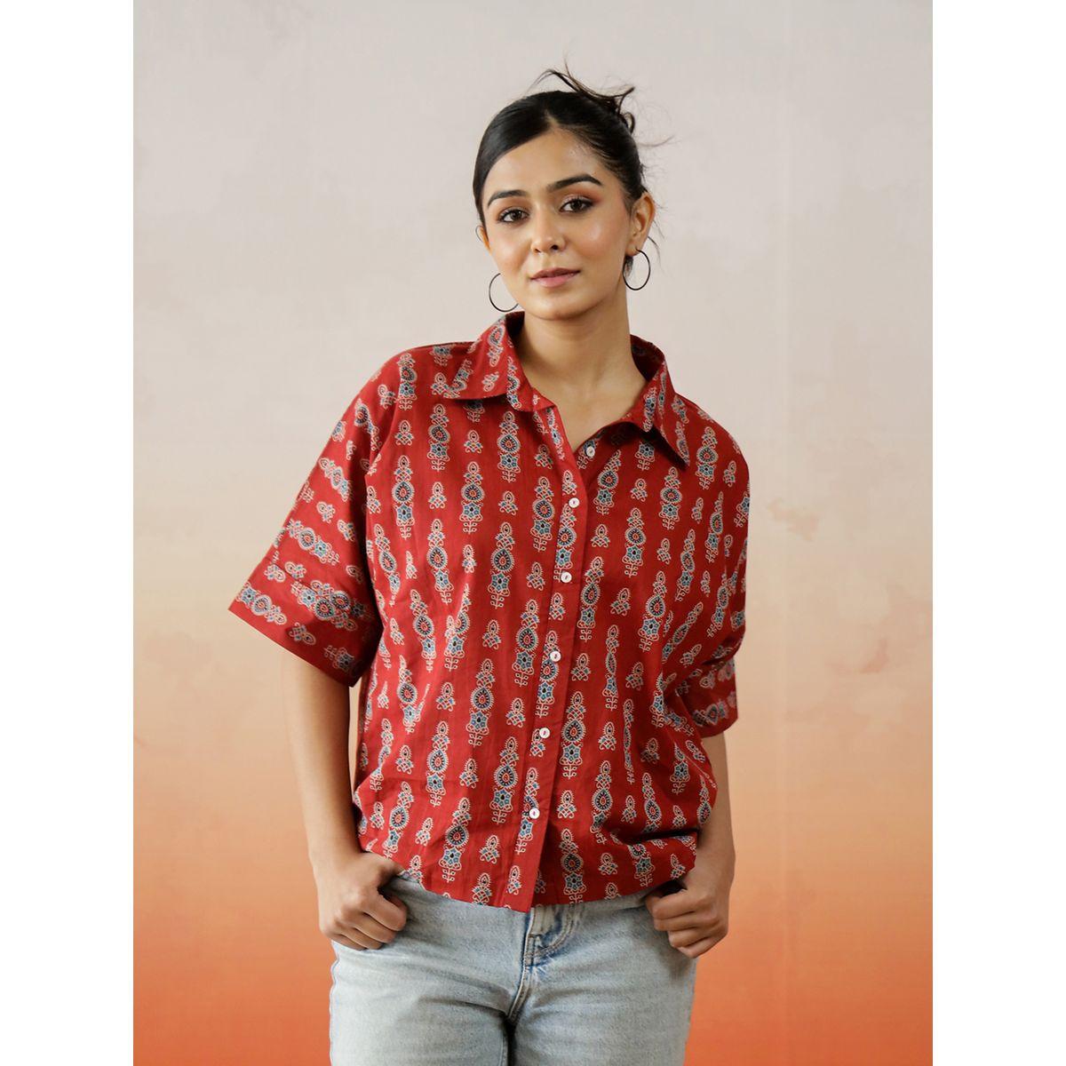 بلوزة بطابع عرقي وأكمام قصيرة-women-clothing-shirtsandblouses-shirts-image-6