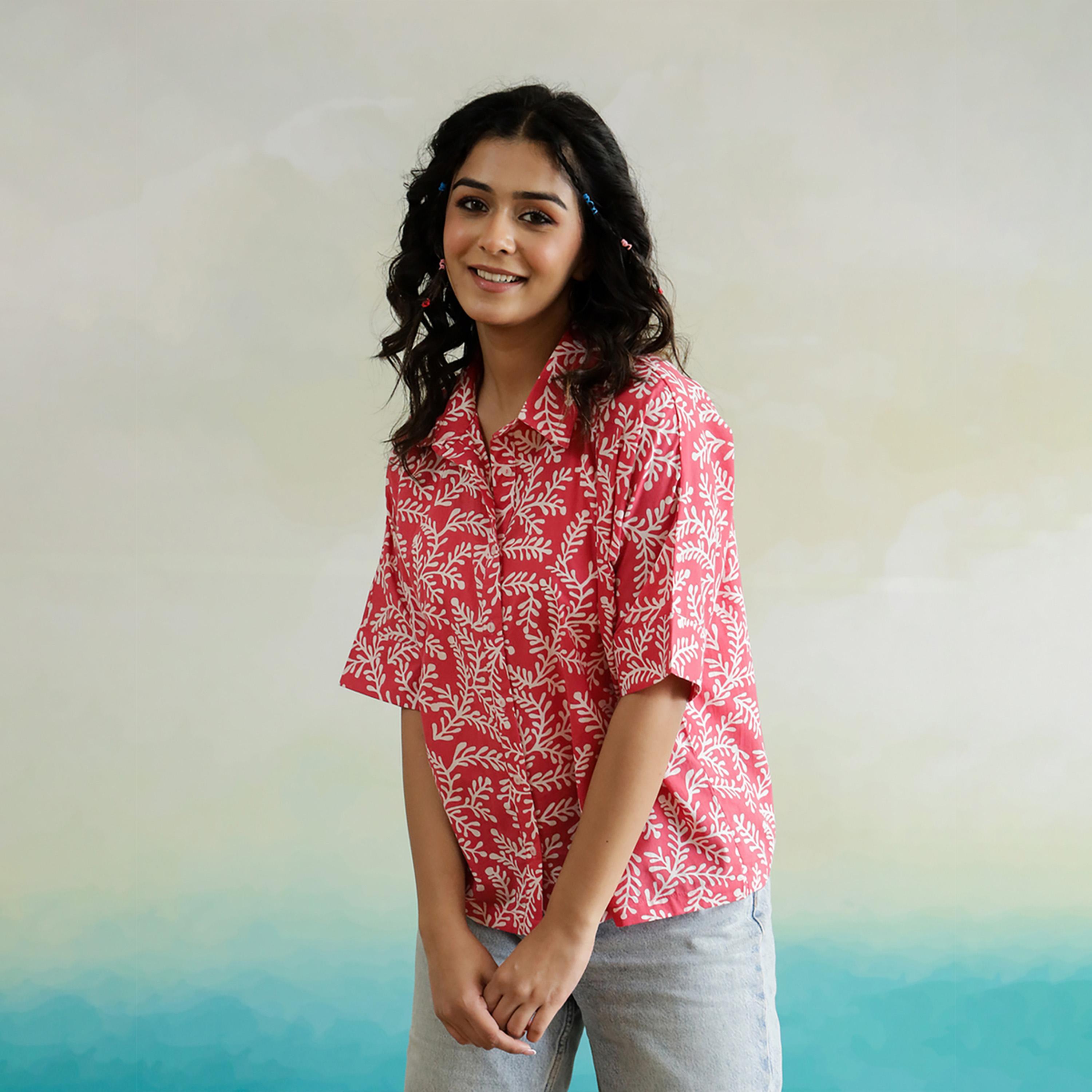 Sanskrutihomes X Styli All-Over Floral Print Roll-Up Sleeves Cotton Top-women-clothing-shirtsandblouses-blouses-image-4