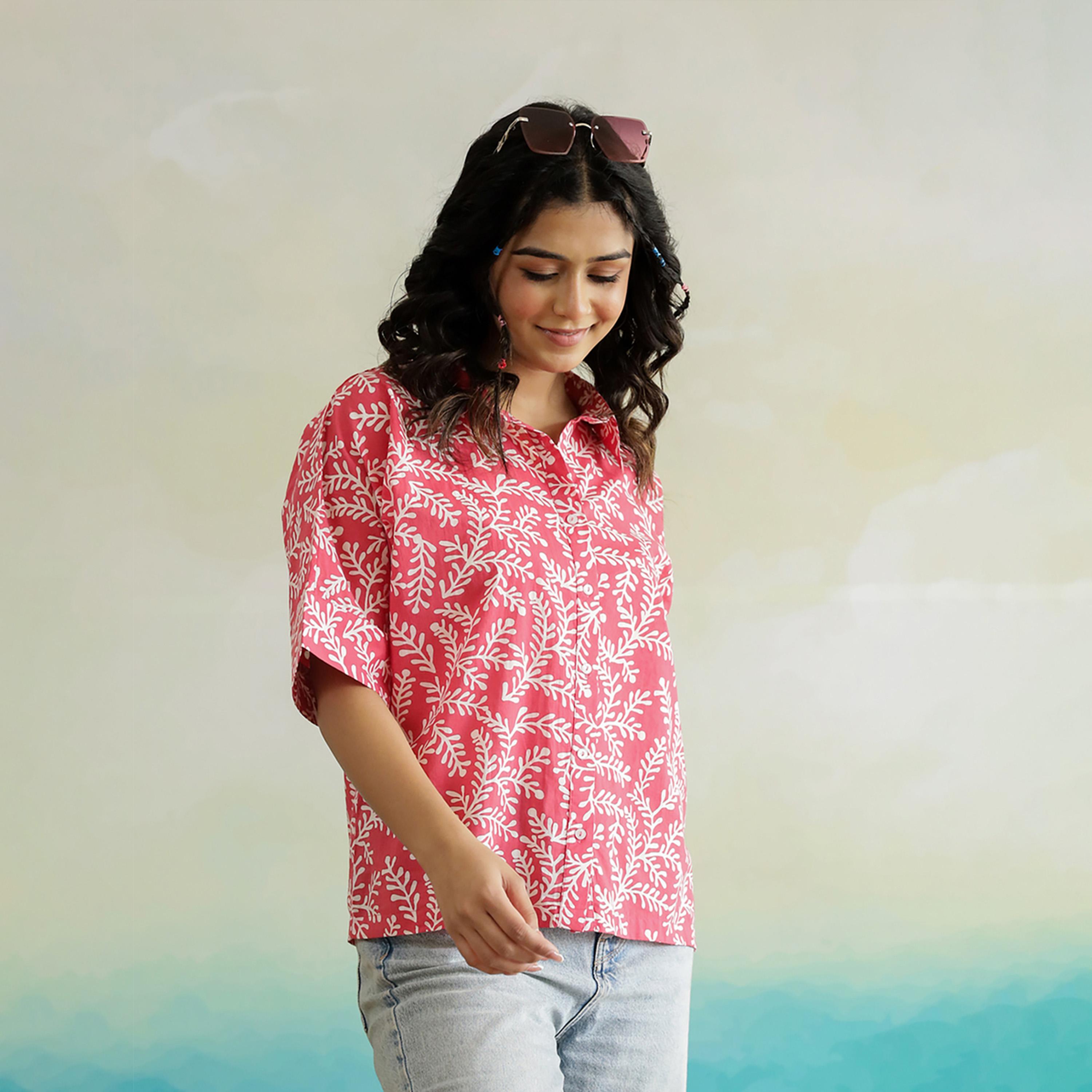 سانسكروتي هومز × ستايلي - بلوزة قطنية بأكمام مطوية وطبعة زهور كاملة-women-clothing-shirtsandblouses-blouses-image-5