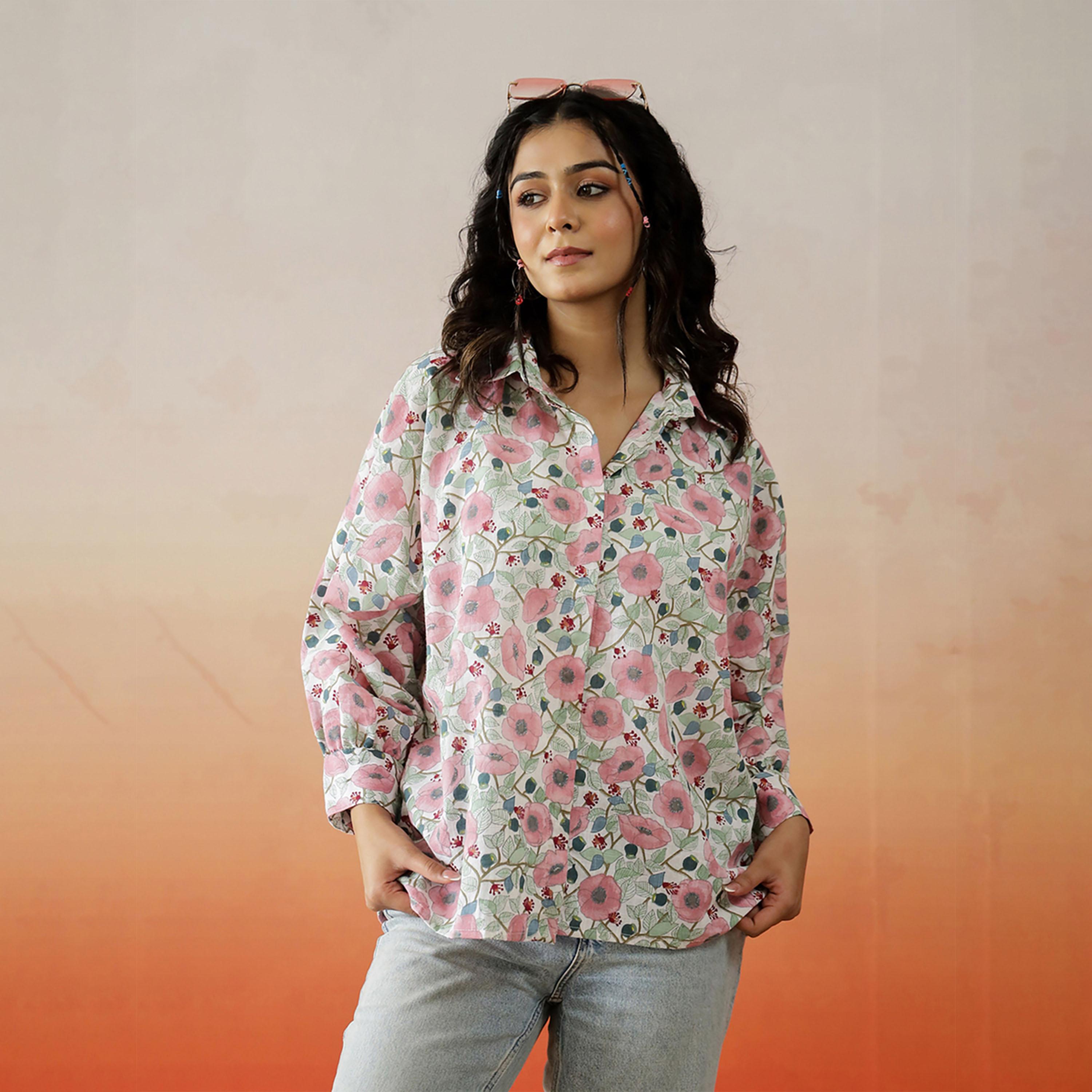 Sanskrutihomes X Styli Floral Printed Cotton Top-women-clothing-shirtsandblouses-blouses-image-1