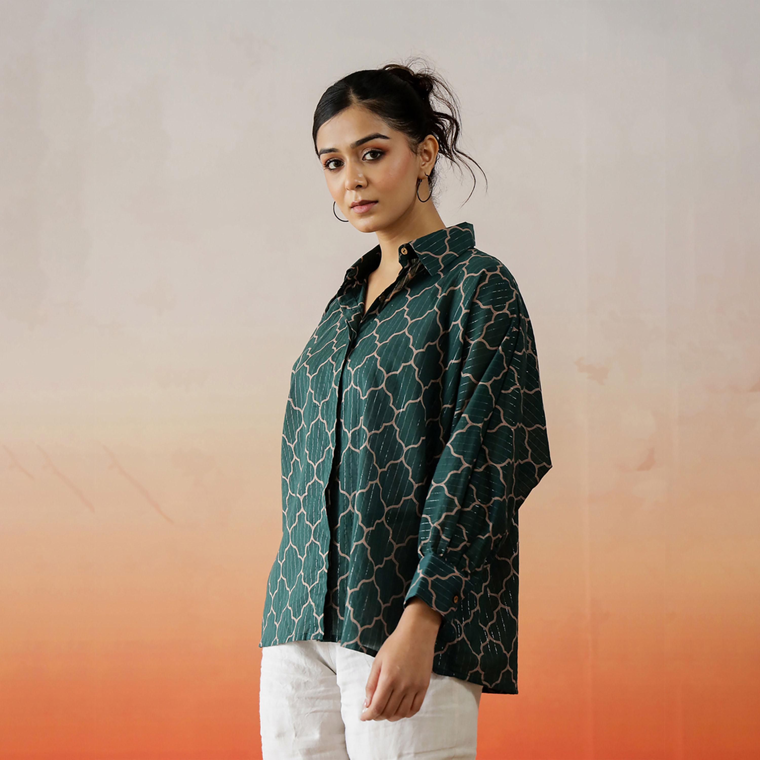 سانسكروتي هومز × ستايلي - بلوزة نسائية مطبوعة من القطن-women-clothing-shirtsandblouses-blouses-image-1