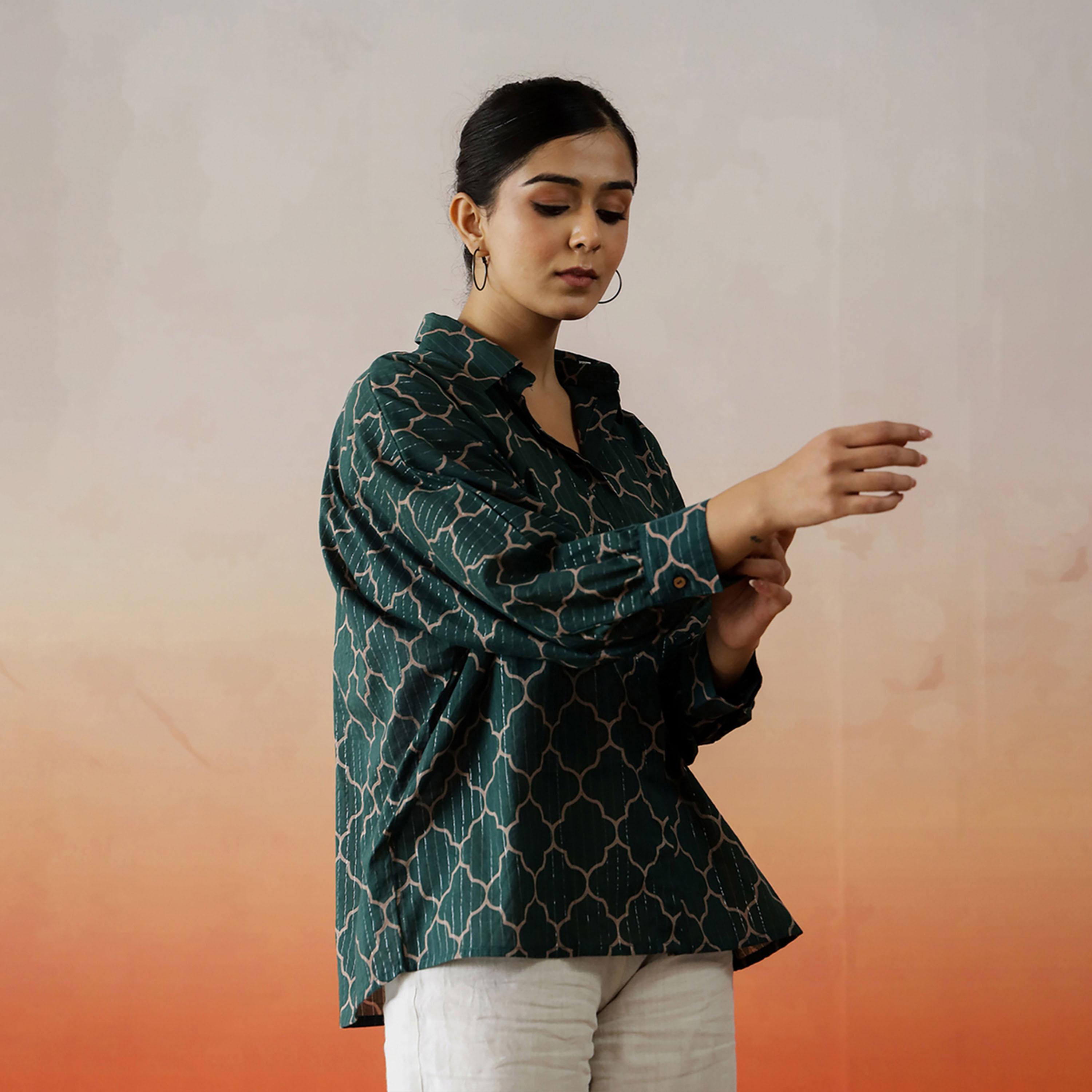 سانسكروتي هومز × ستايلي - بلوزة نسائية مطبوعة من القطن-women-clothing-shirtsandblouses-blouses-image-4