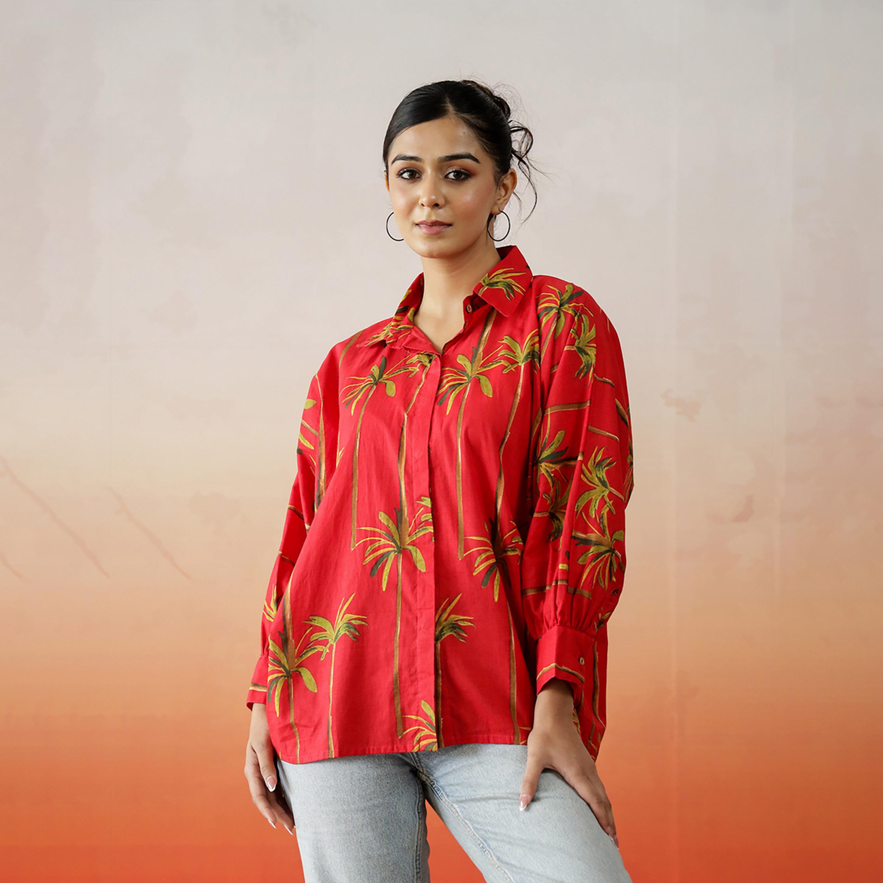 Sanskrutihomes X Styli Printed Regular Fit Collared Shirt-women-clothing-shirtsandblouses-shirts-image-3