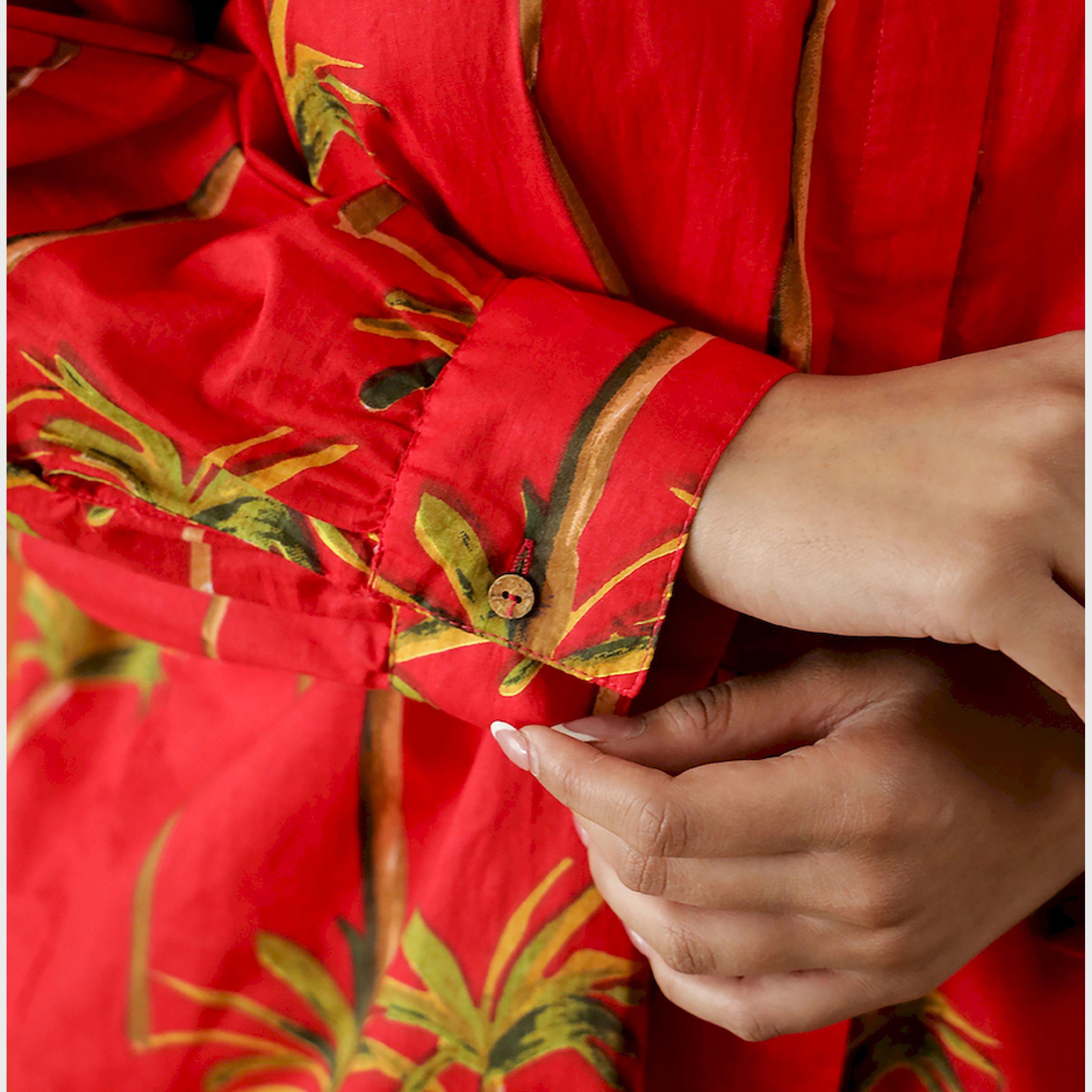 سانسكروتي هومز × ستايلي - قميص مطبوع بقصّة عادية وياقة-women-clothing-shirtsandblouses-shirts-image-6