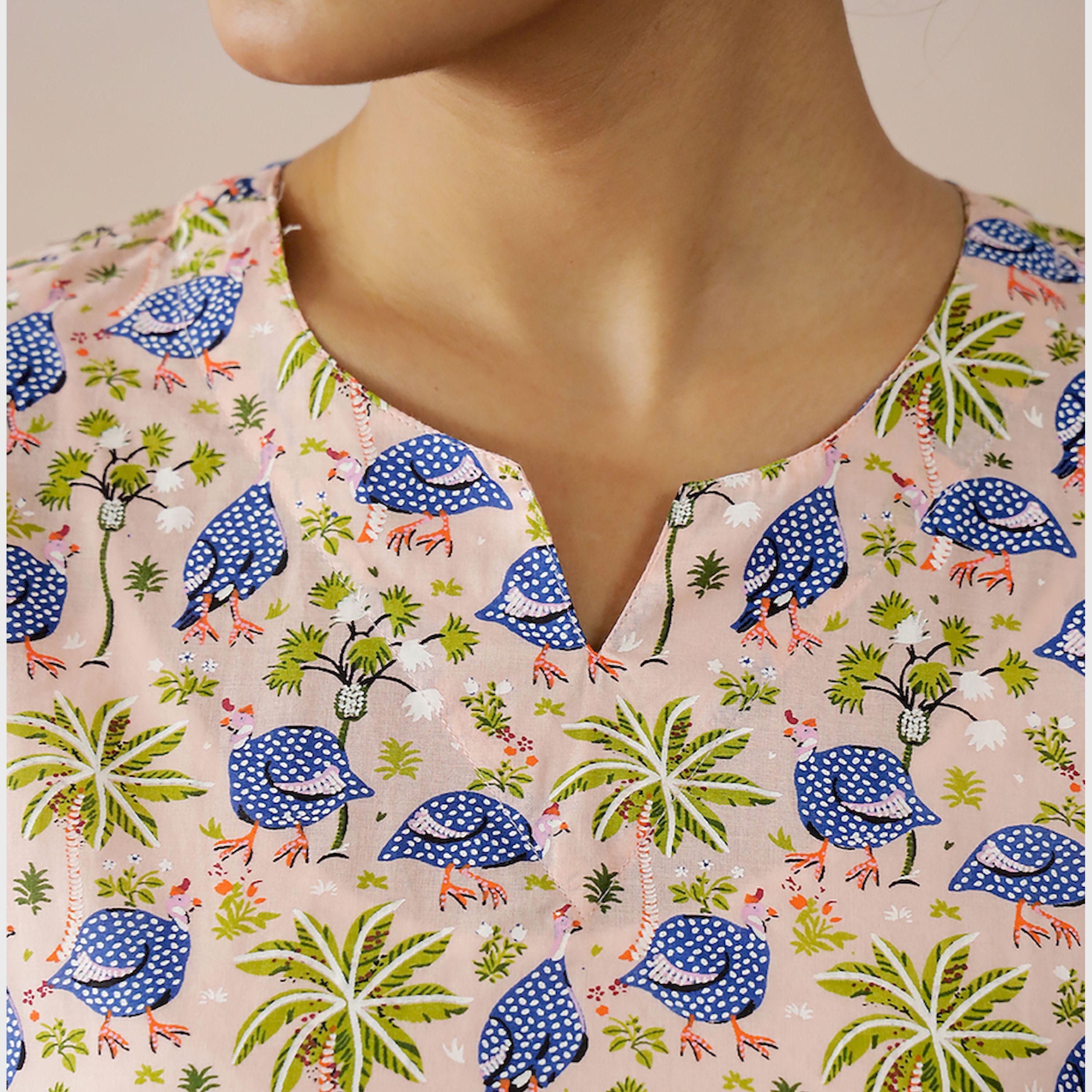Sanskrutihomes X Styli All-Over Floral Print Notch Neck Top-women-clothing-ethnicwear-kurtas-image-5