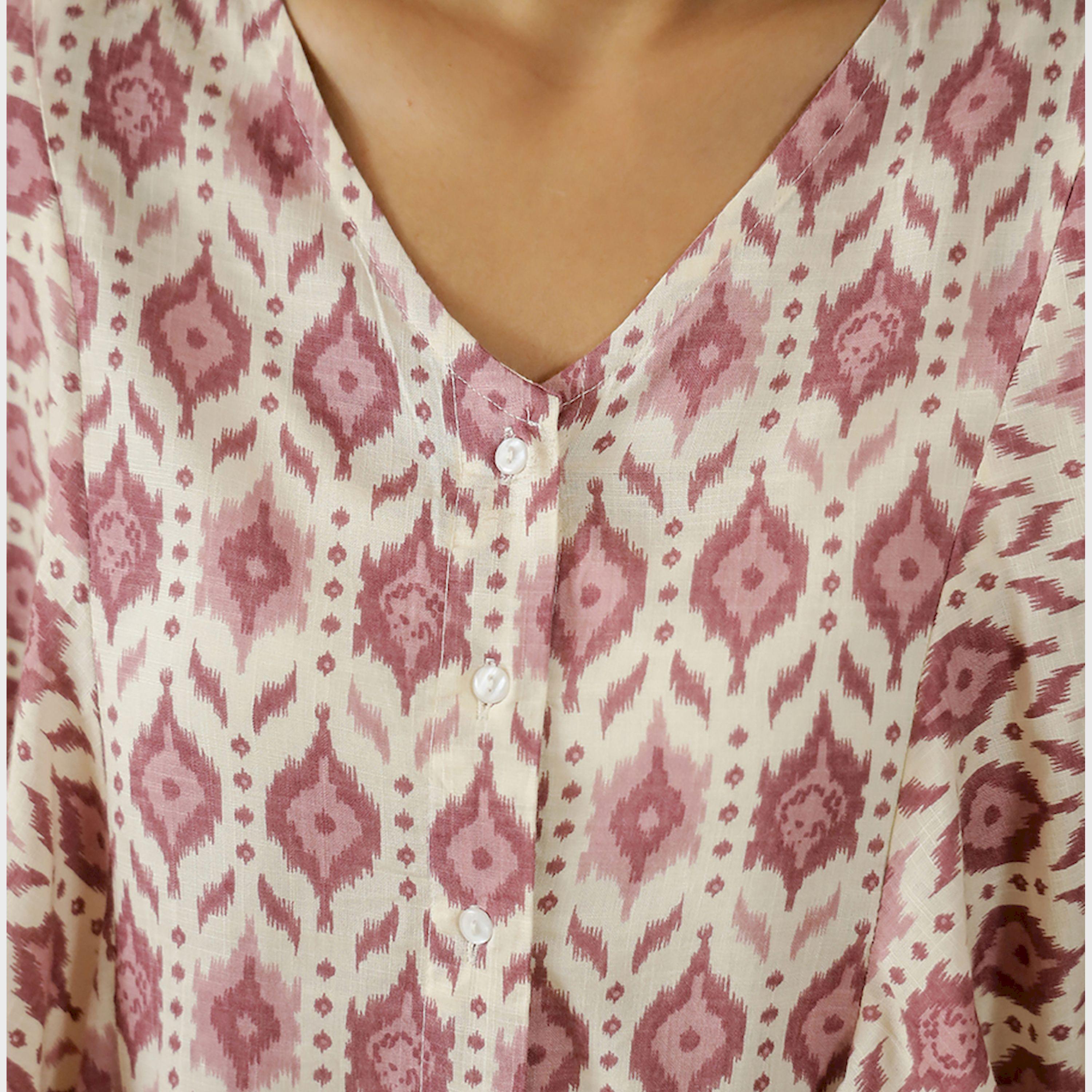 Sanskrutihomes X Styli All-Over Print Kimono Sleeve V-Neck Top-women-clothing-shirtsandblouses-shirts-image-3