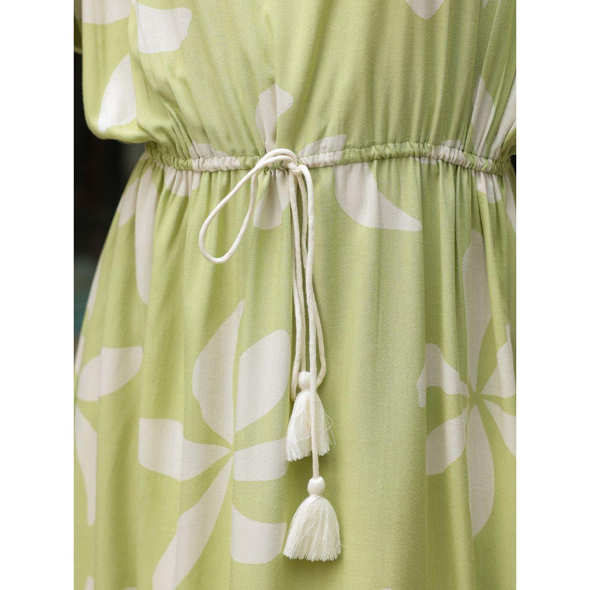 قميص نوم مطبع بتفاصيل مُجمعة وشق جانبي-women-clothing-dresses-image-5