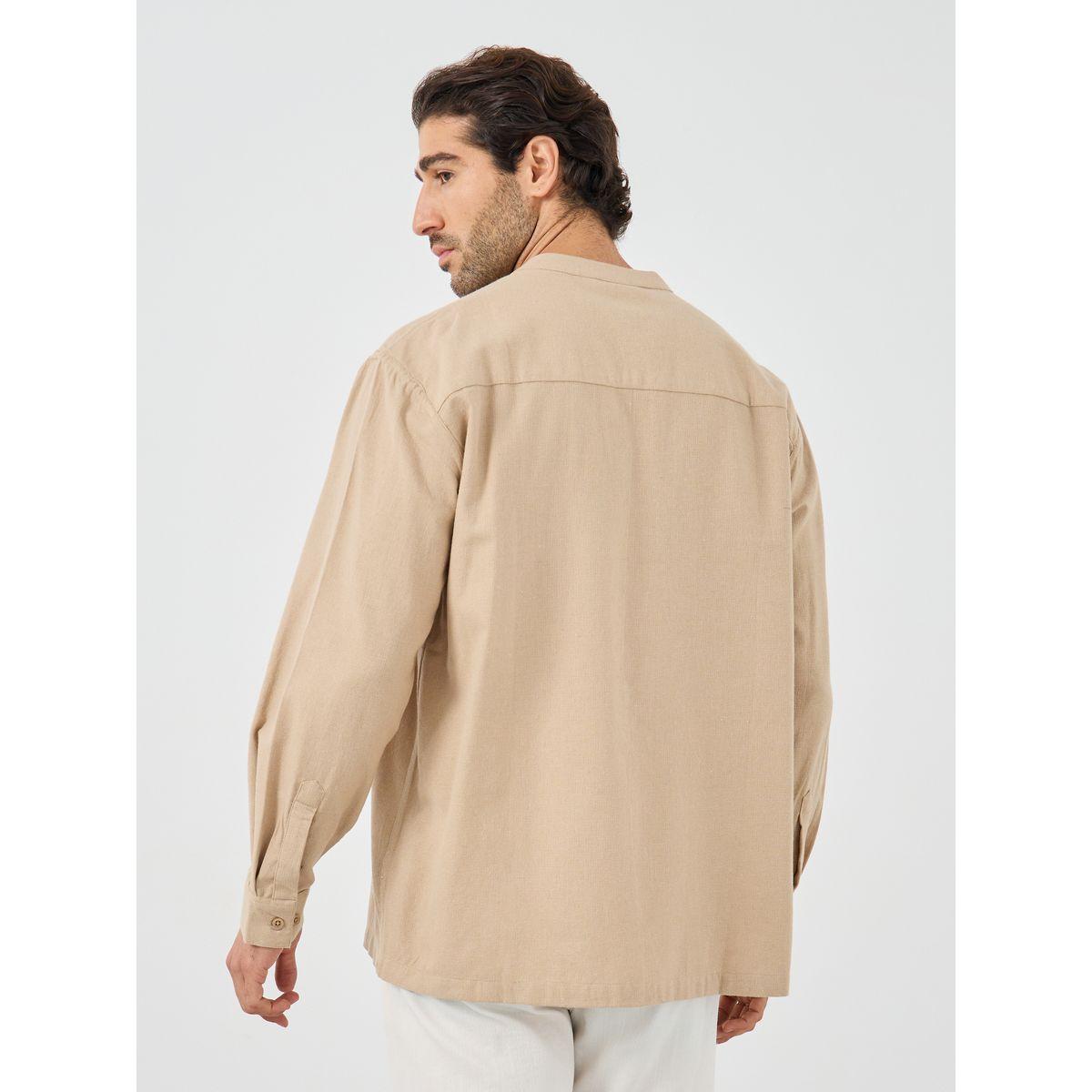 Styli Mandarin Collar Relaxed Fit Shirt-men-clothing-shirts-image-4